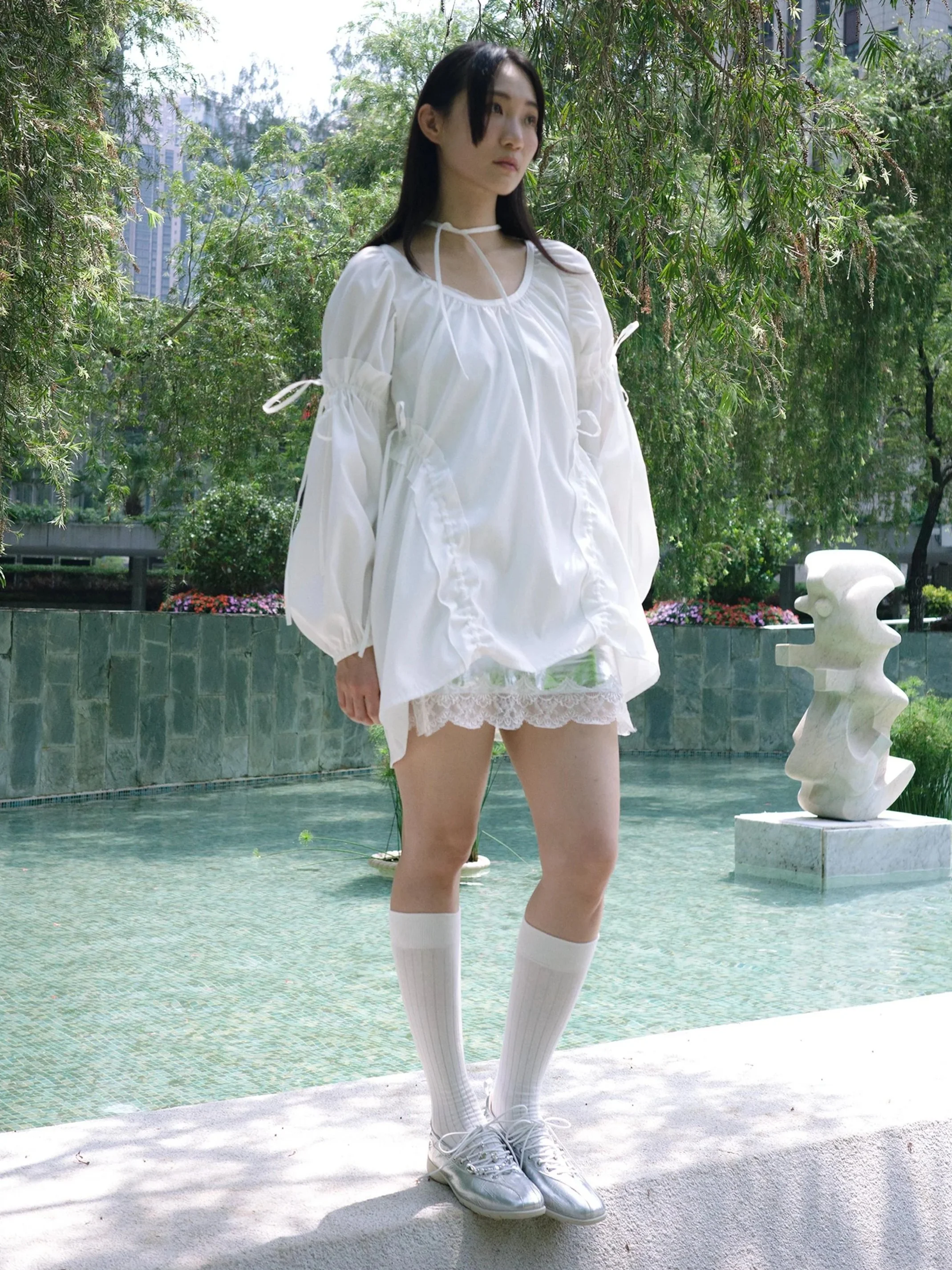 Rosie Puff Sleeves Blouse / White