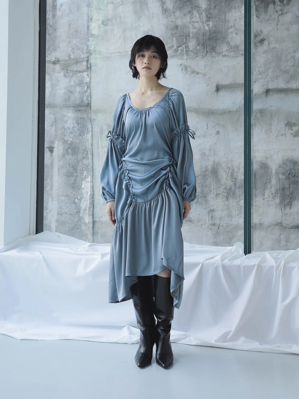 rosalie satin dress Rosalie Charming Spaghetti Straps Cowl Satin Dresses, Navy Blue