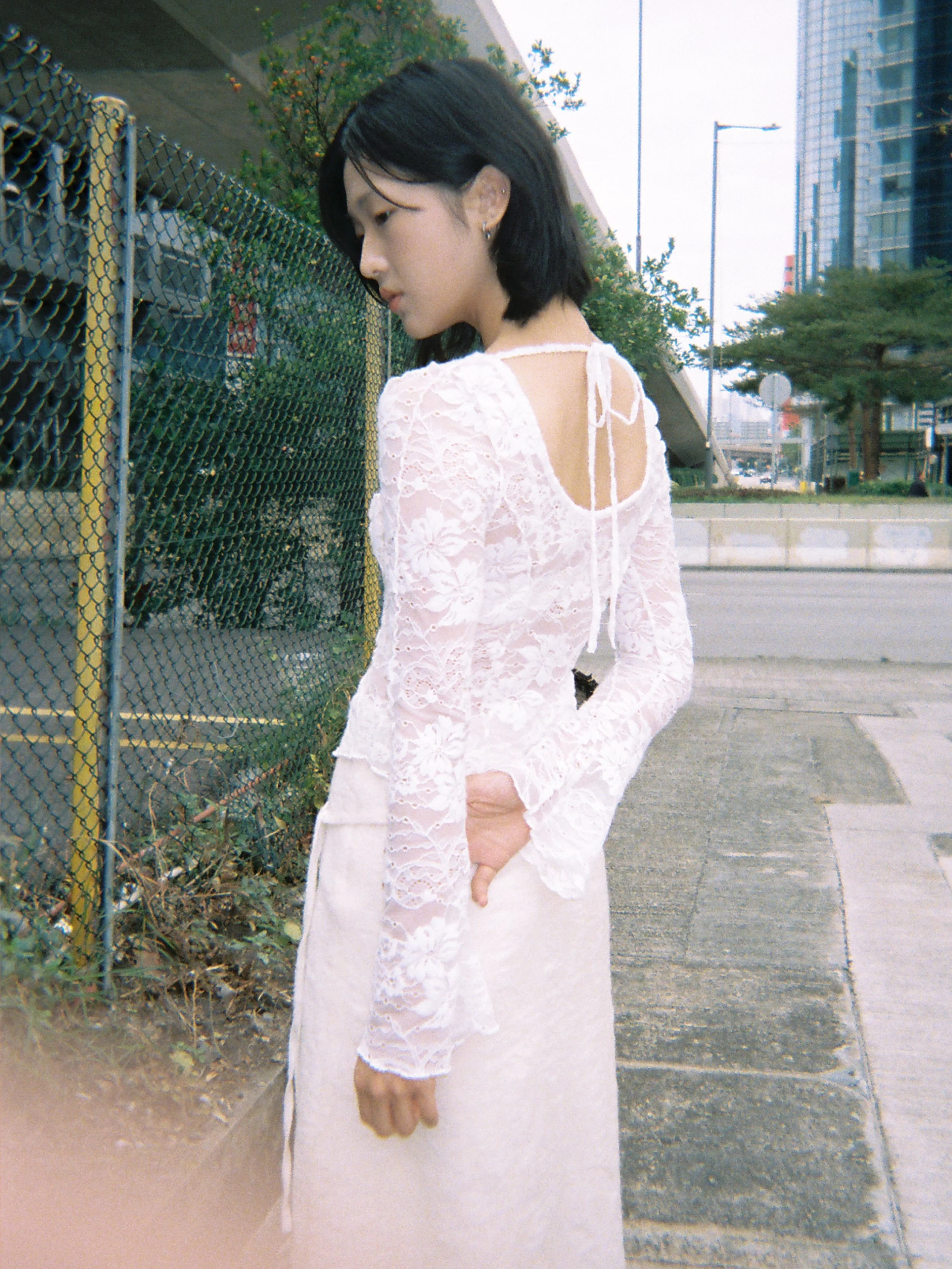 Jeannie Lace Top /White
