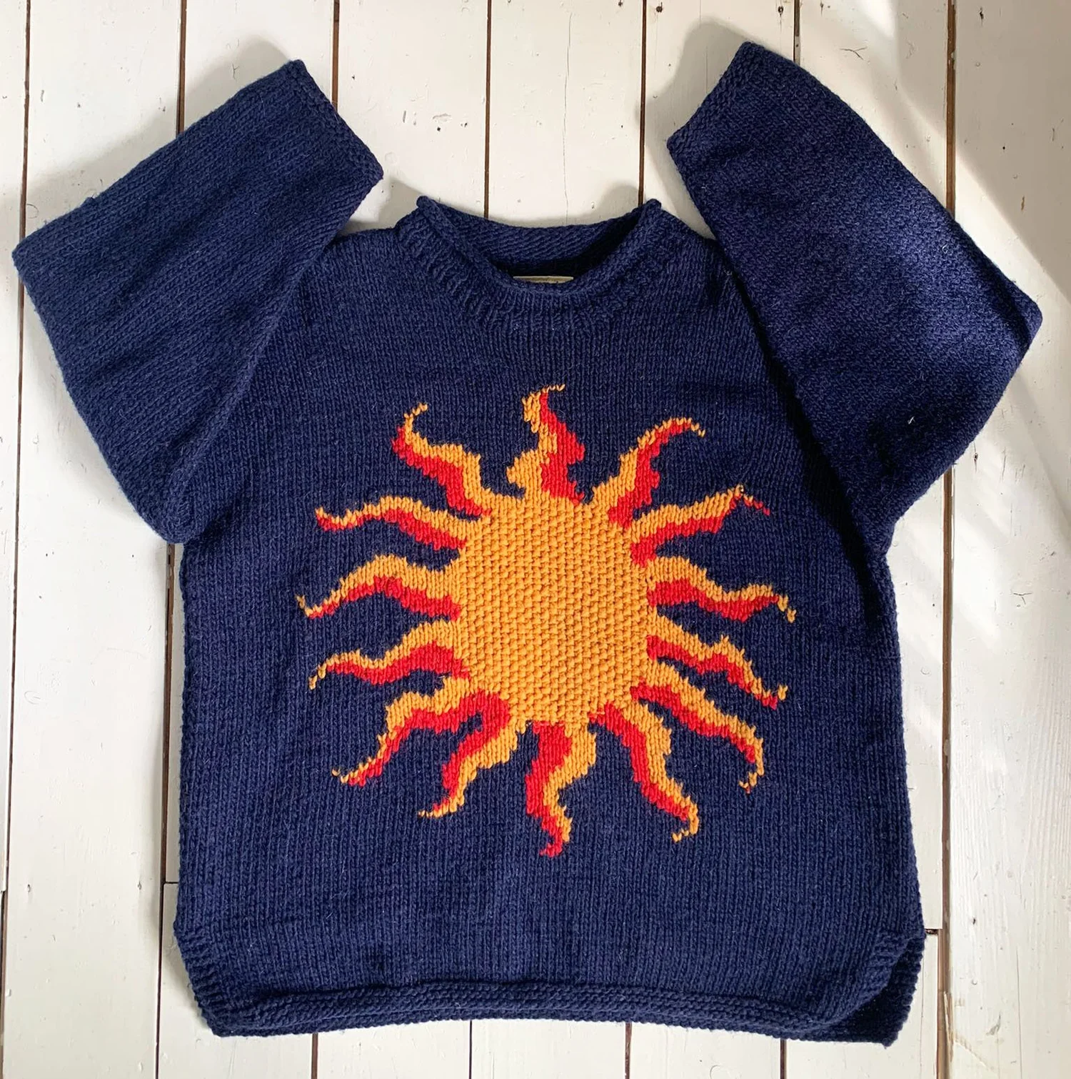 Pachamama 90s Sun Motif Wool Jumper — The Preloved Edit