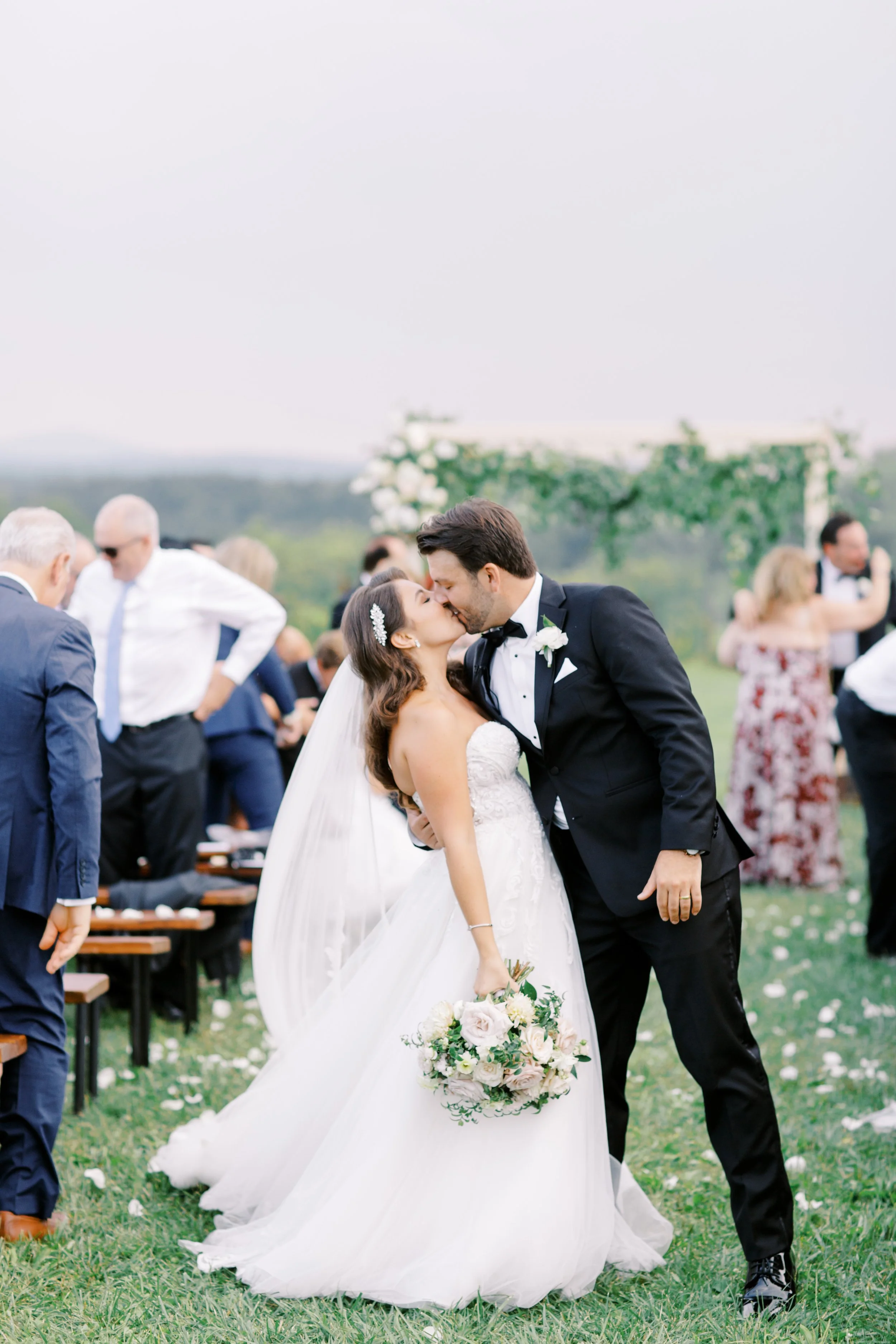 Timeless White and Blush at a Virginia Vineyard
