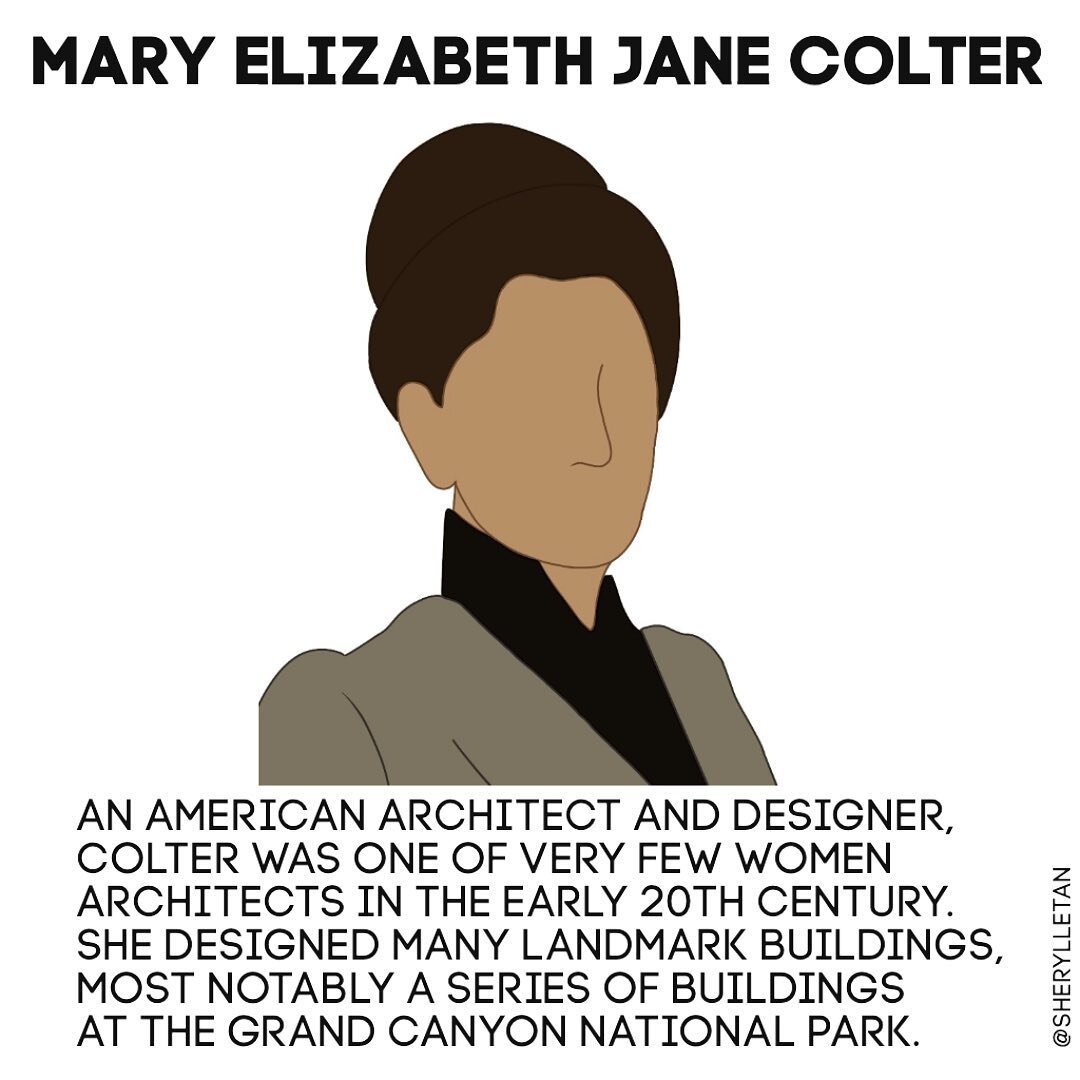 My daughter suggested that I post about Mary Elizabeth Jane Colter, an American architect and designer, for #womenshistorymonth She learned about her in school. 

Artwork by Jordyn W. (My daughter ❤️) 
#womenleaders 
#boldherleadership 
#sherylletan
