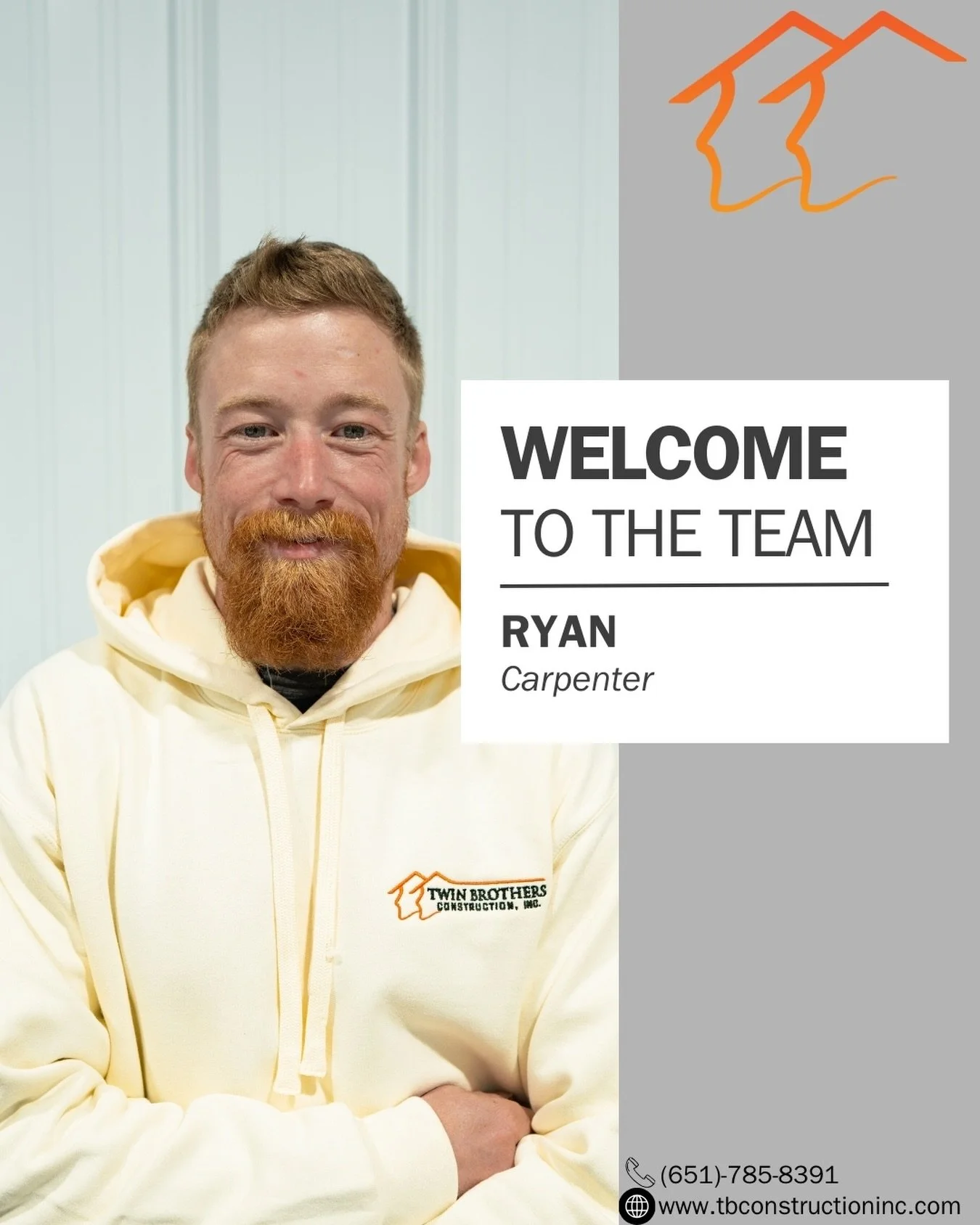 Employee spotlight, Meet Ryan!👷&zwj;♂️🔦🔨

With 5 years of experience in the construction industry, Ryan brings a strong passion for building and craftsmanship to the Twin Brothers Construction team. What he loves most about the field is the variet