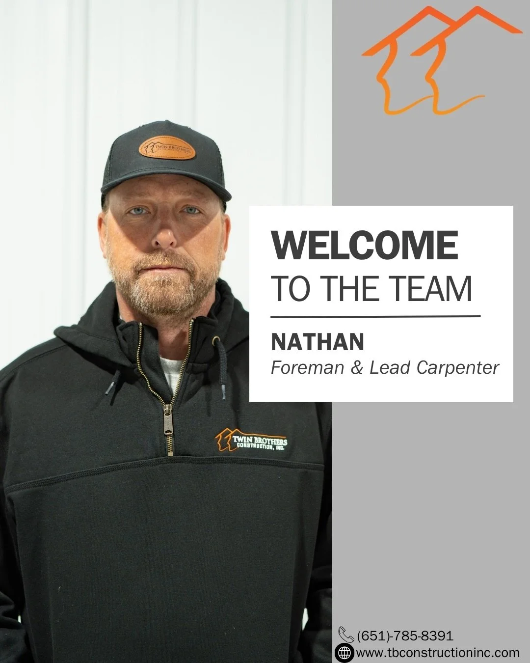 Another employee spotlight coming at you, everyone meet our foreman - Nathan😎👷🏼&zwj;♂️
&bull;
With 27+ years🤯of construction experience, he brings exceptional skill, craftsmanship, and leadership to every project. From framing homes early in his 