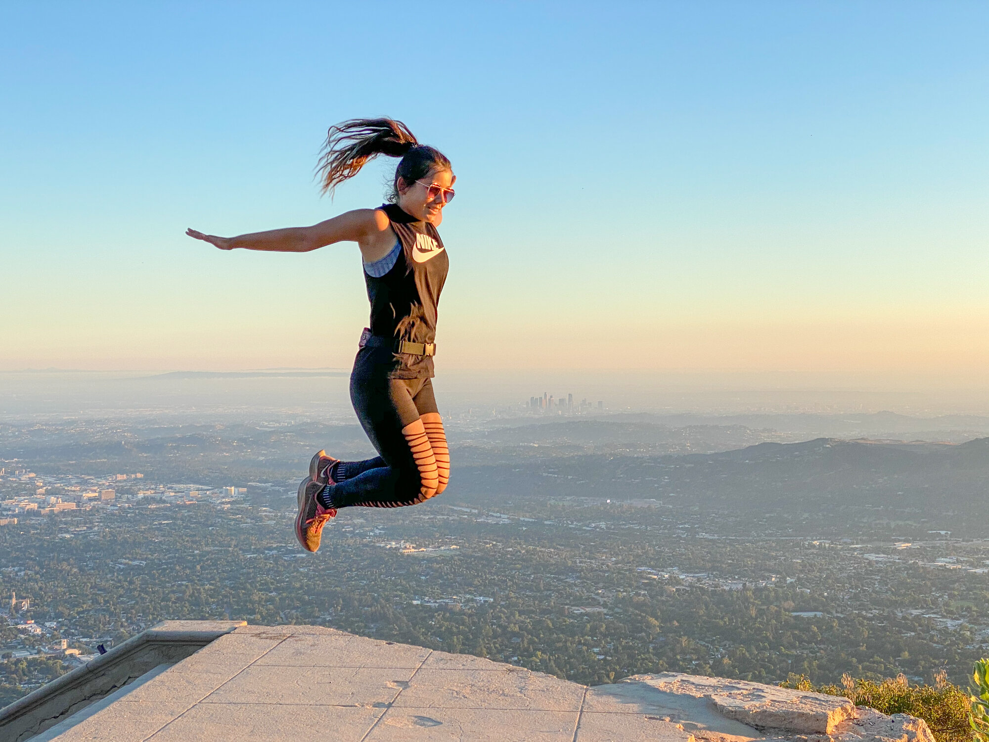 Jumping on top of Echo Mountain