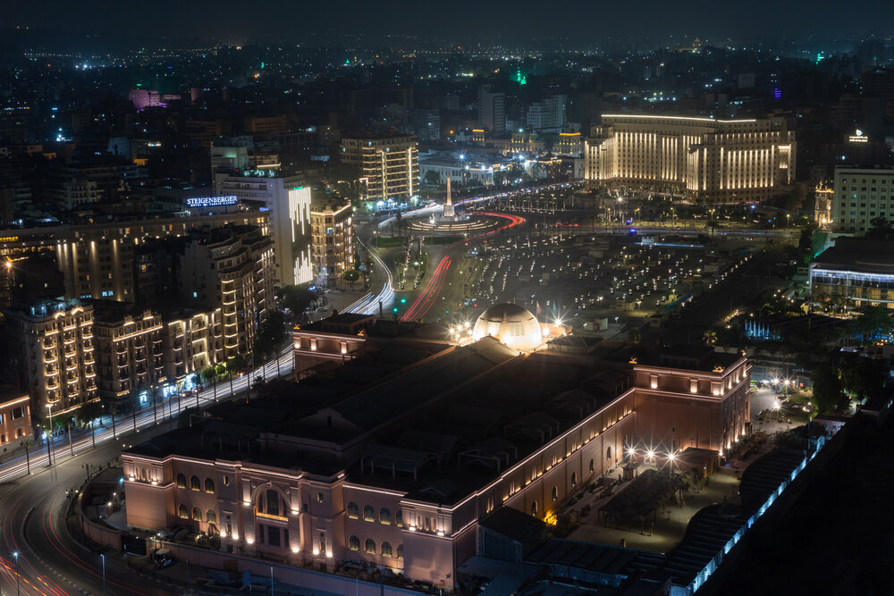 Views over the Museum of Egyptian Antiquities from the Ramses Hilton