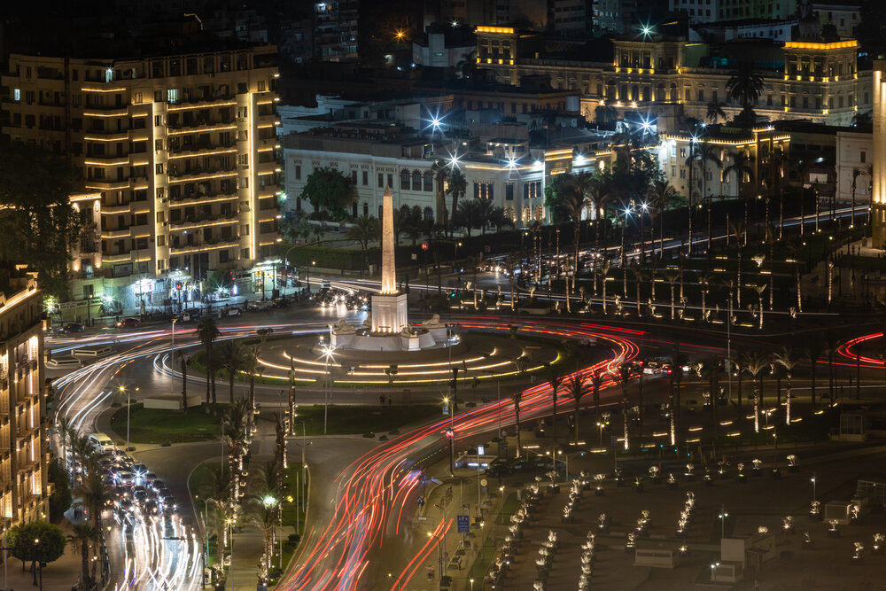 El-Tahrir Square at night