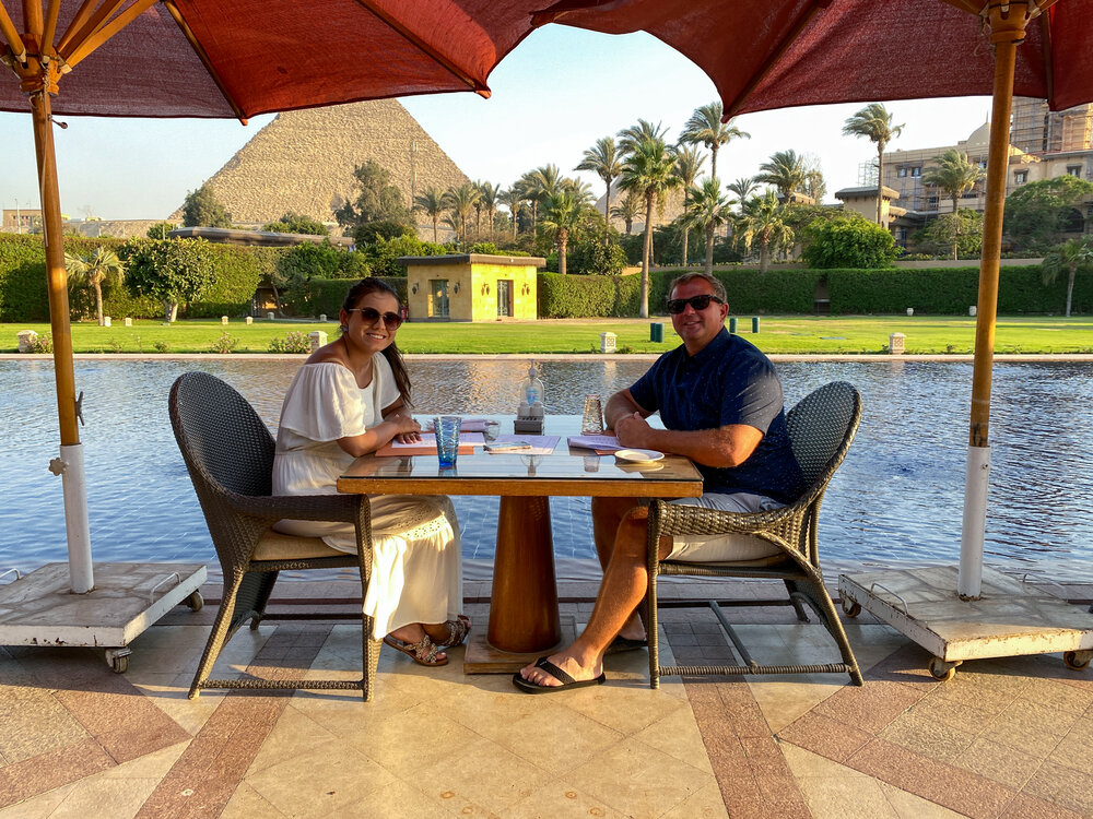 Lunch with views of the Pyramids at Giza