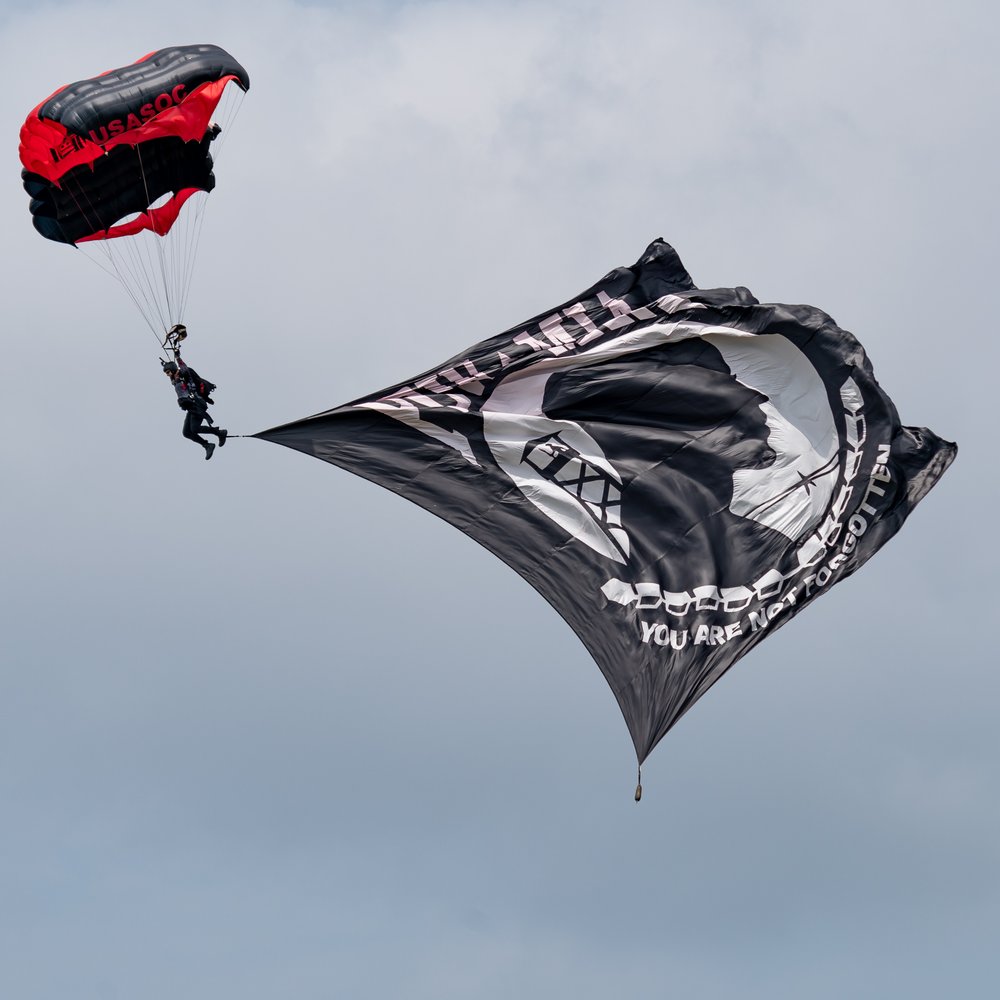 POW Flag Parachute into Sun 'n Fun