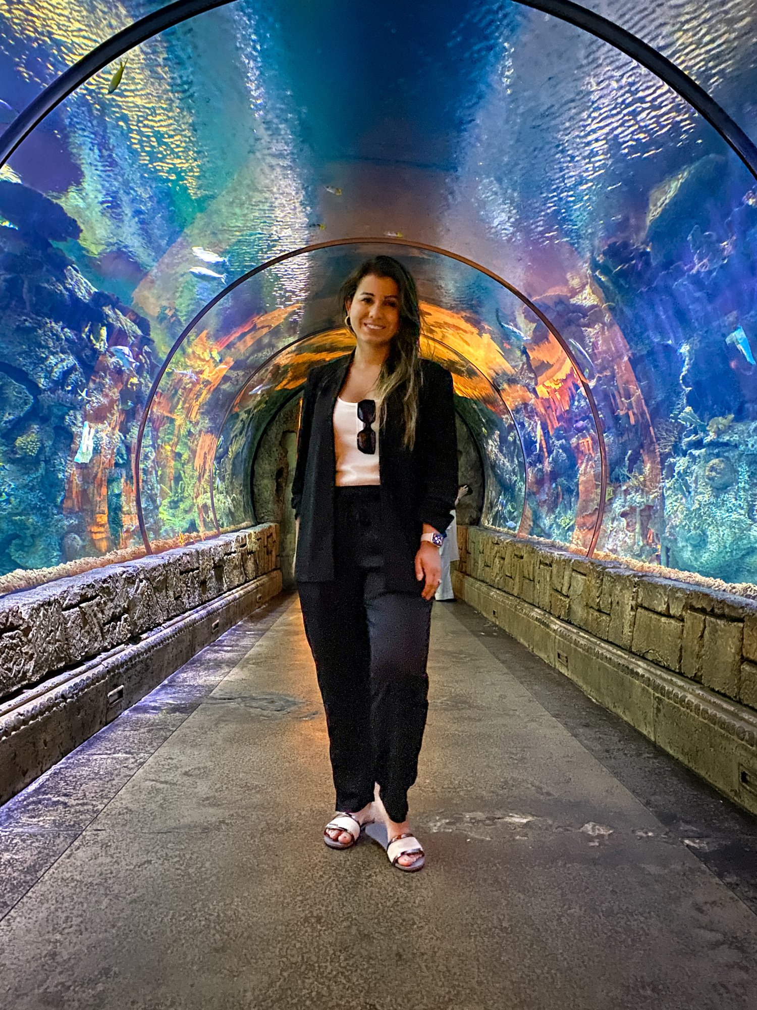 Aquarium tunnel at Shark Reef Aquarium in Las Vegas Mandalay Bay