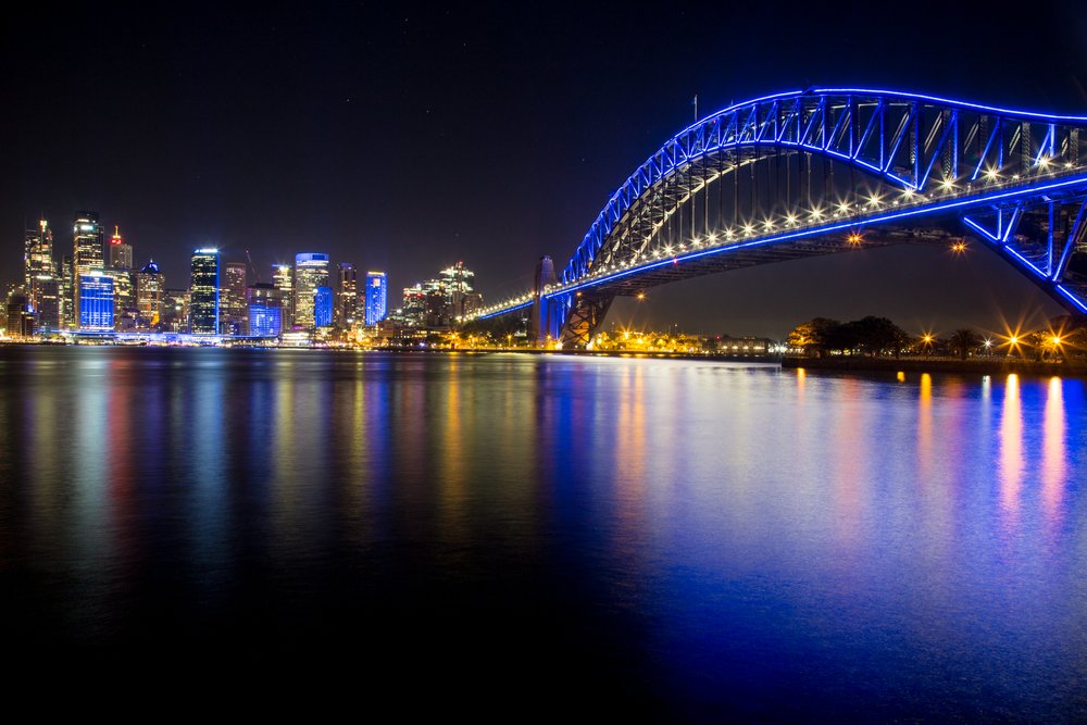 Vivid Sydney Harbor Bridge Long Exposure 
