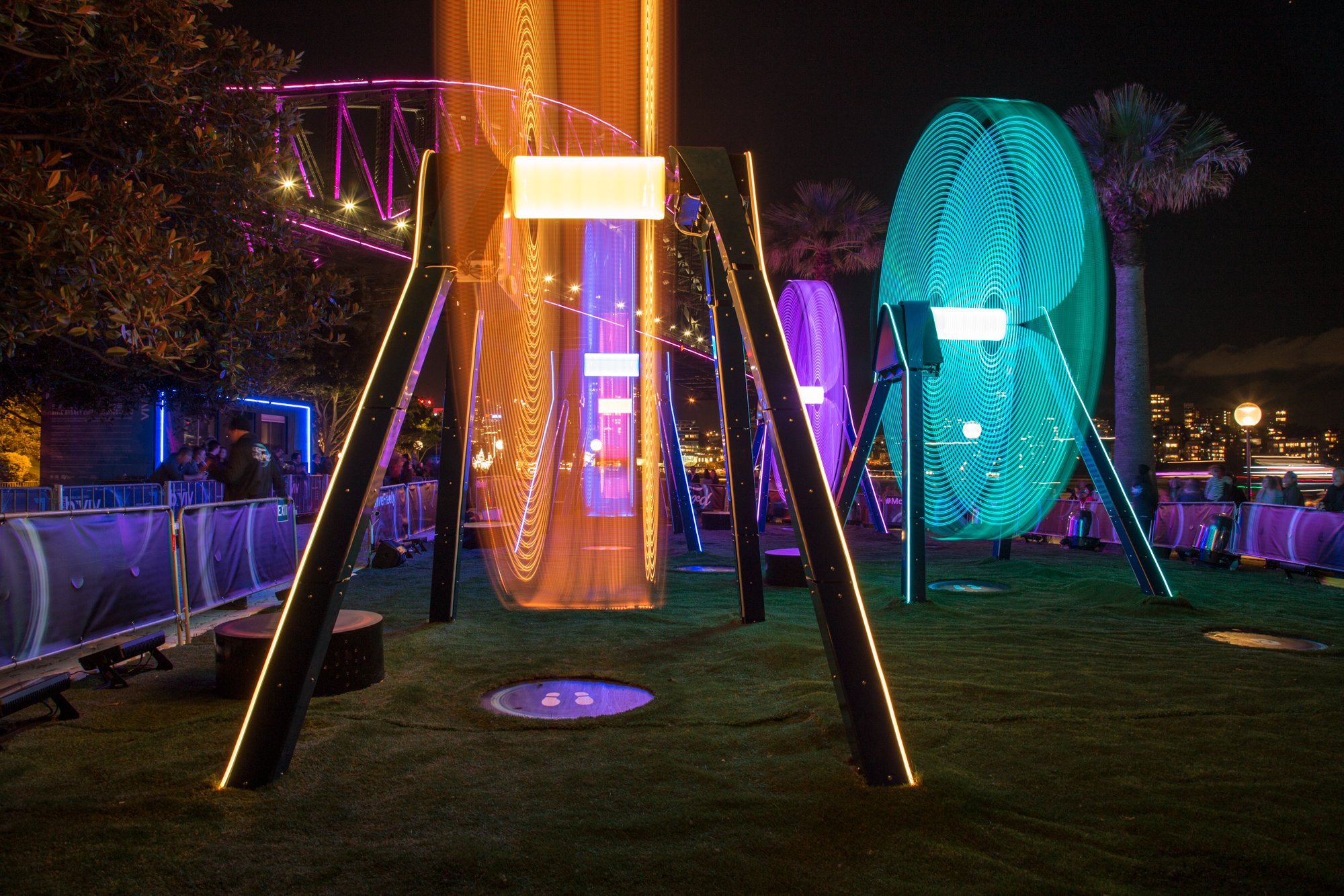 Light Swings Exhibit Vivid Sydney Long Exposure