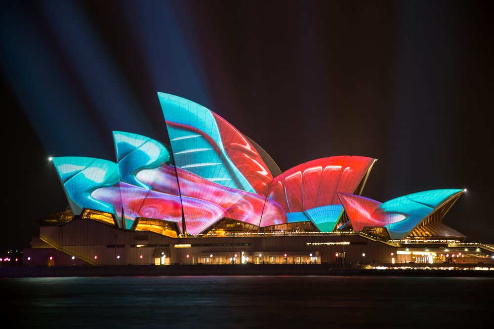 Rainy Night Sydney Opera House Vivid Sydney Long Exposure