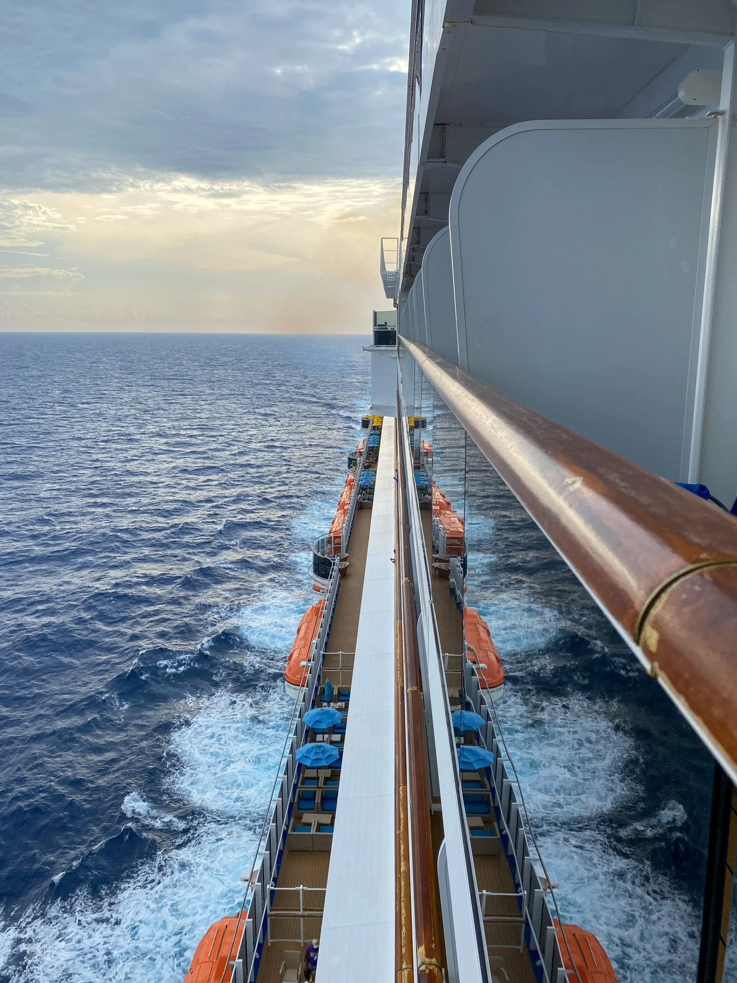 Ocean view from a balcony aboard Carnival Horizon