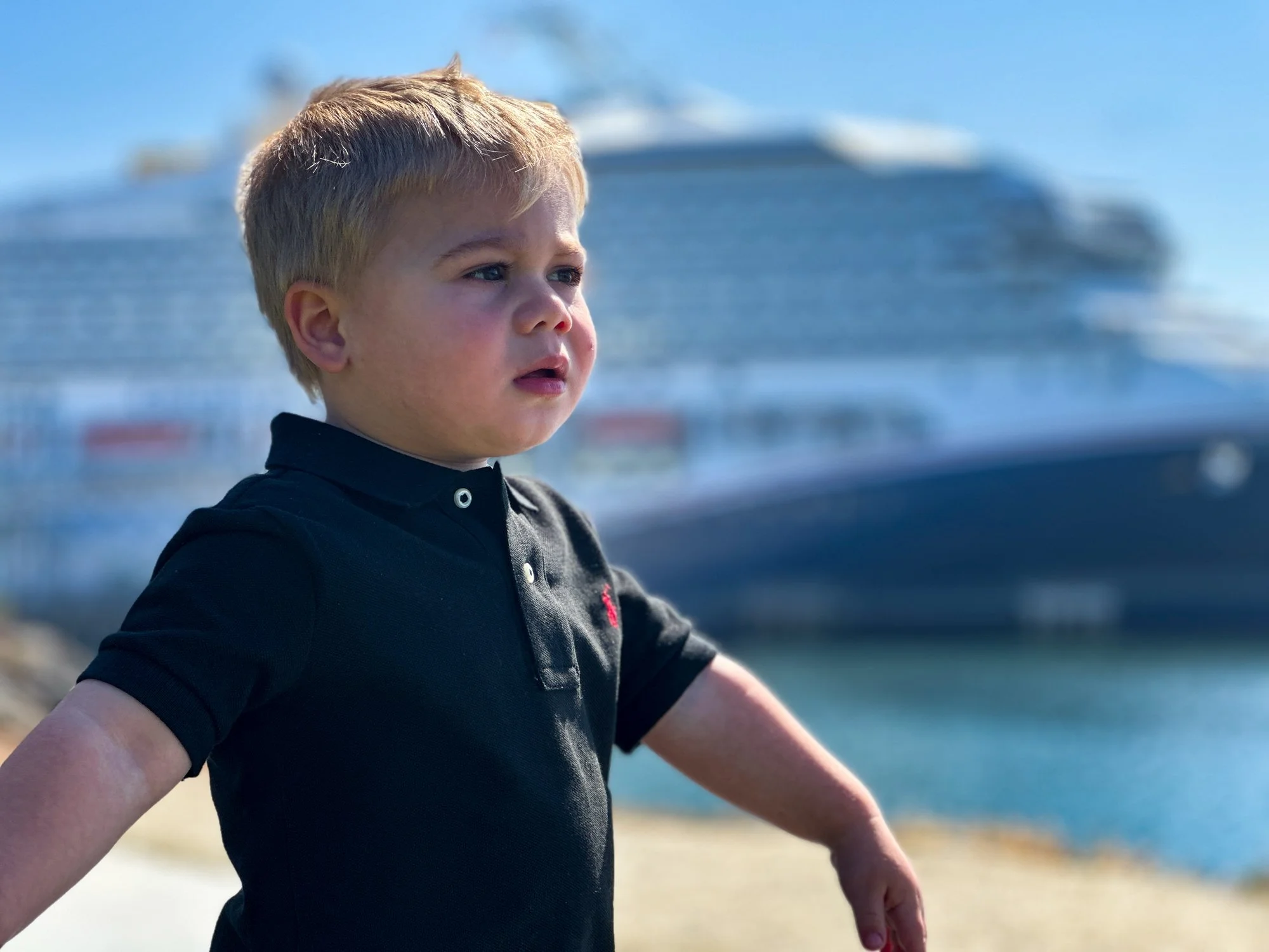  Daniel with the ship behind him 