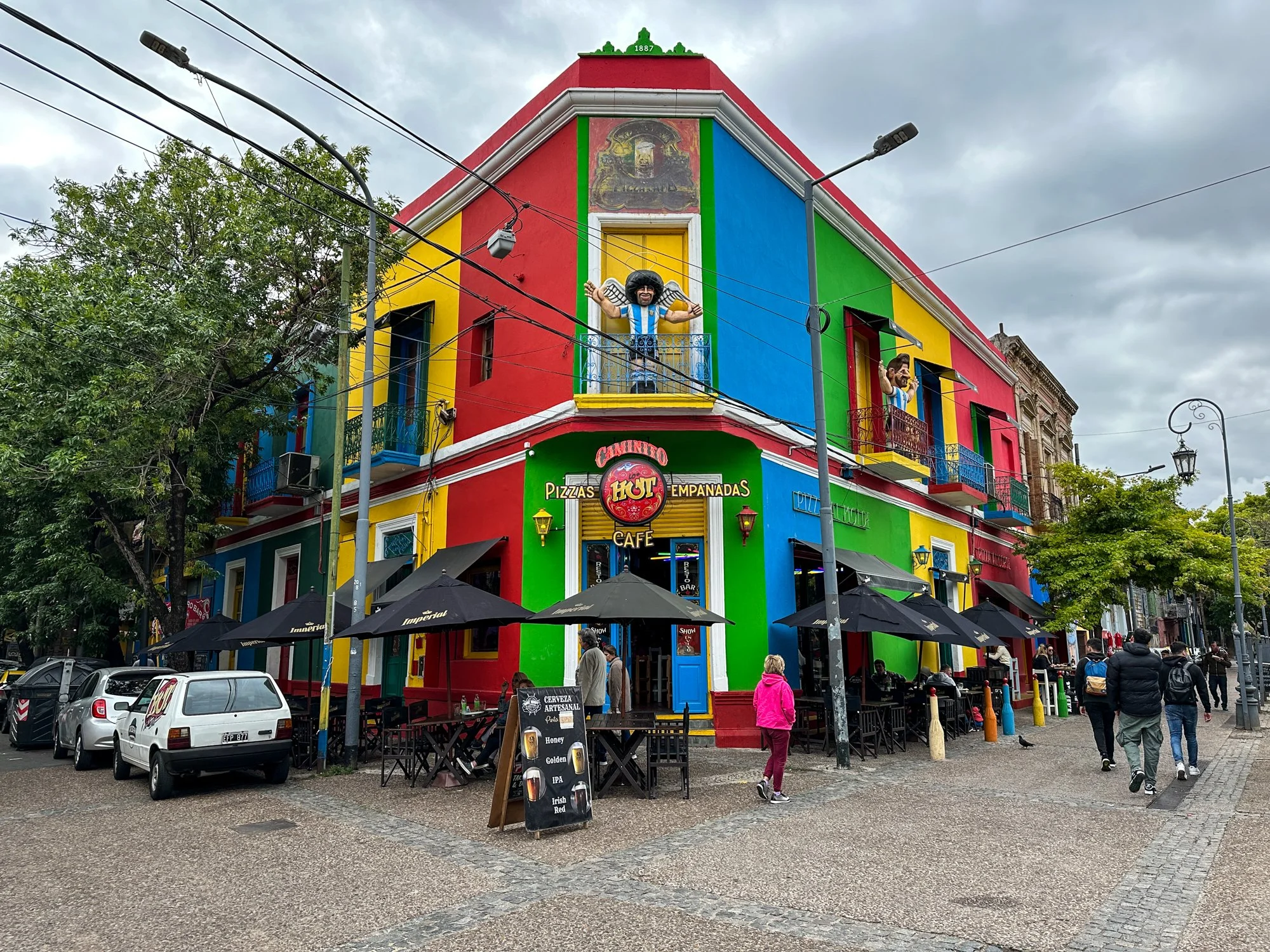 Colorful corner building in Caminito, La Boca, Buenos Aires