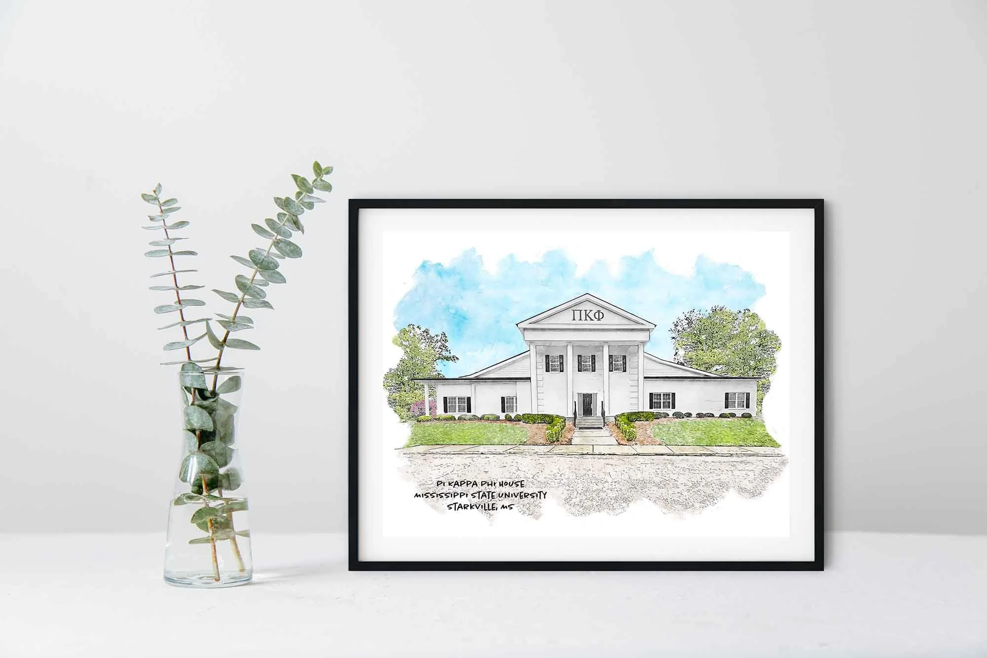 Pi Kappa Phi House at Mississippi State University Framed Print.jpg