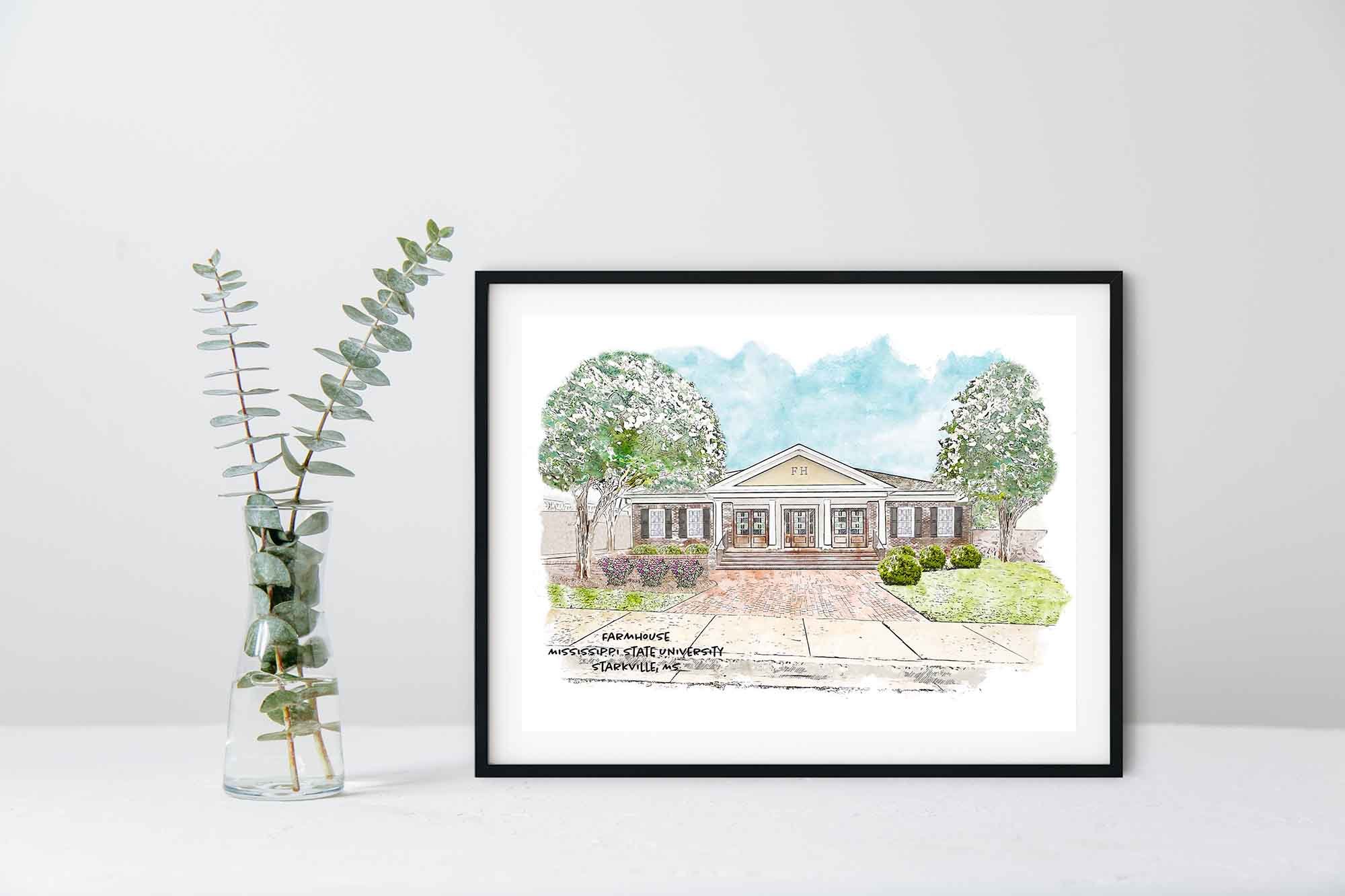 Farmhouse at Mississippi State University Framed Print.jpg