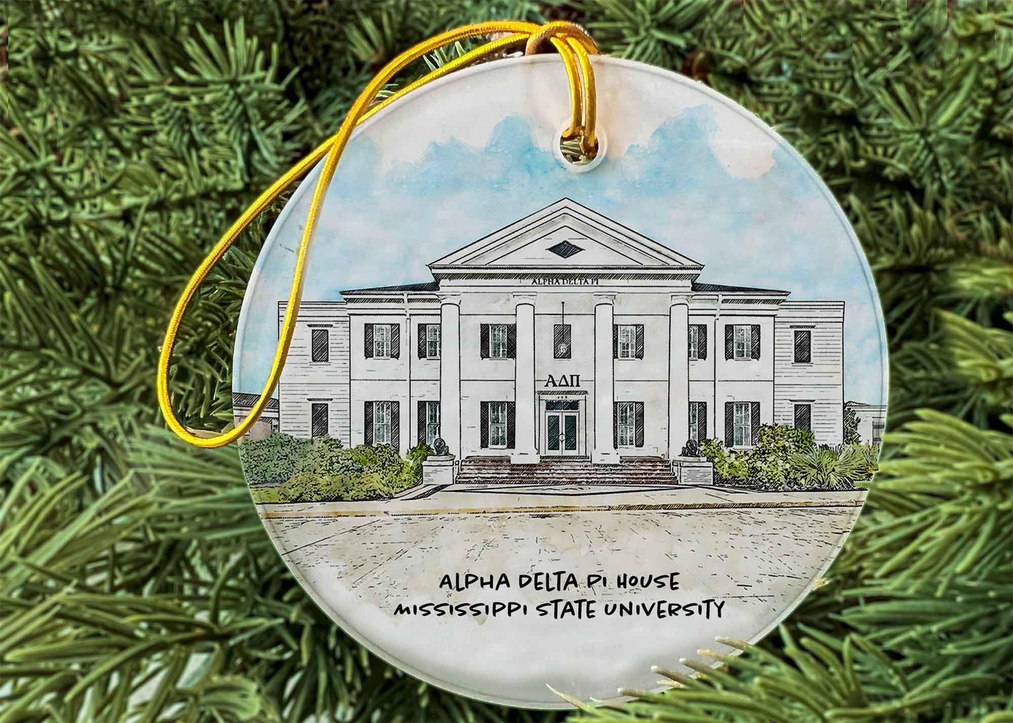 Alpha Delta Pi House at Mississippi State University Ornament.jpg