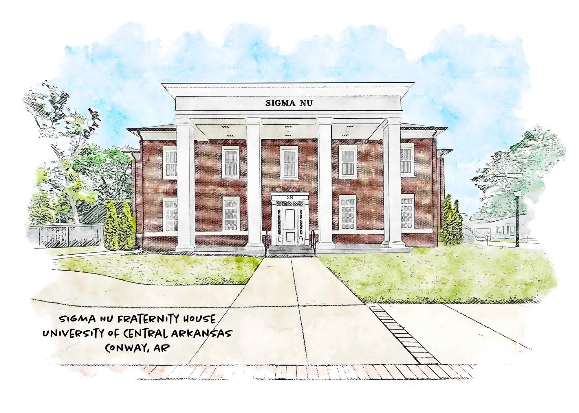 Sigma Nu Fraternity House at UCA — Art Prints and More