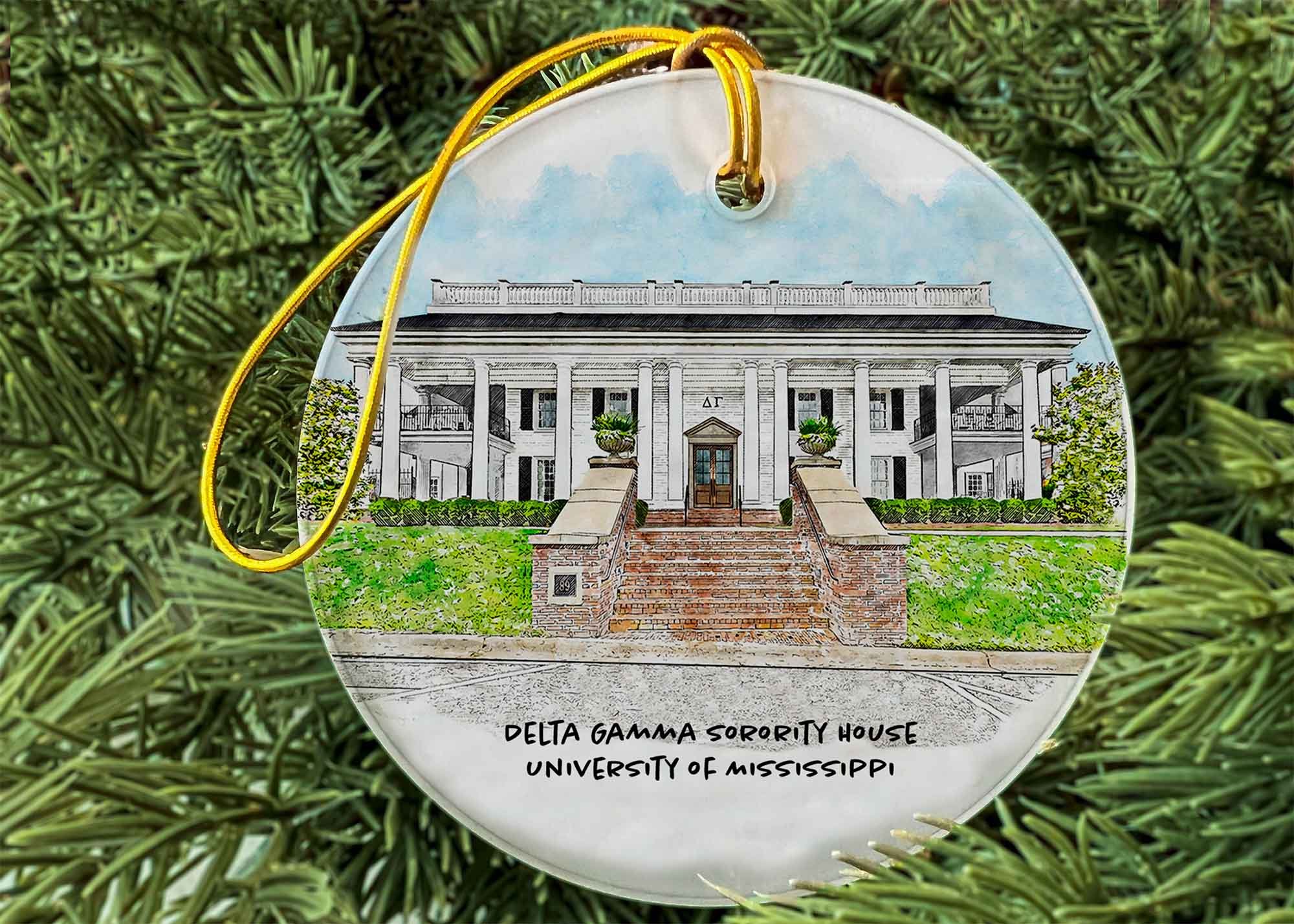 Delta Gamma Sorority House at Ole Miss Ornament.jpg