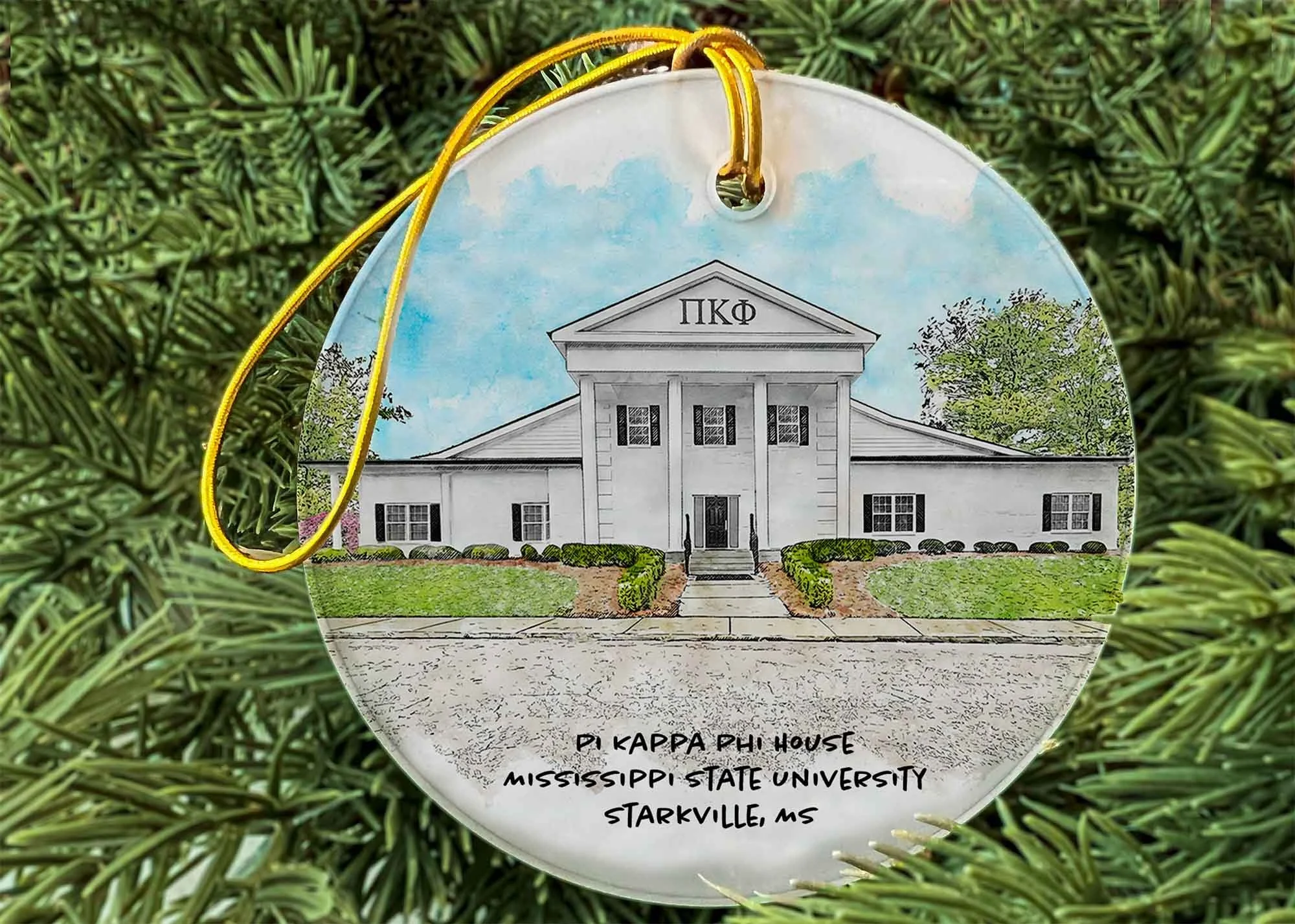 Pi Kappa Phi House at Mississippi State University Ornament.jpg