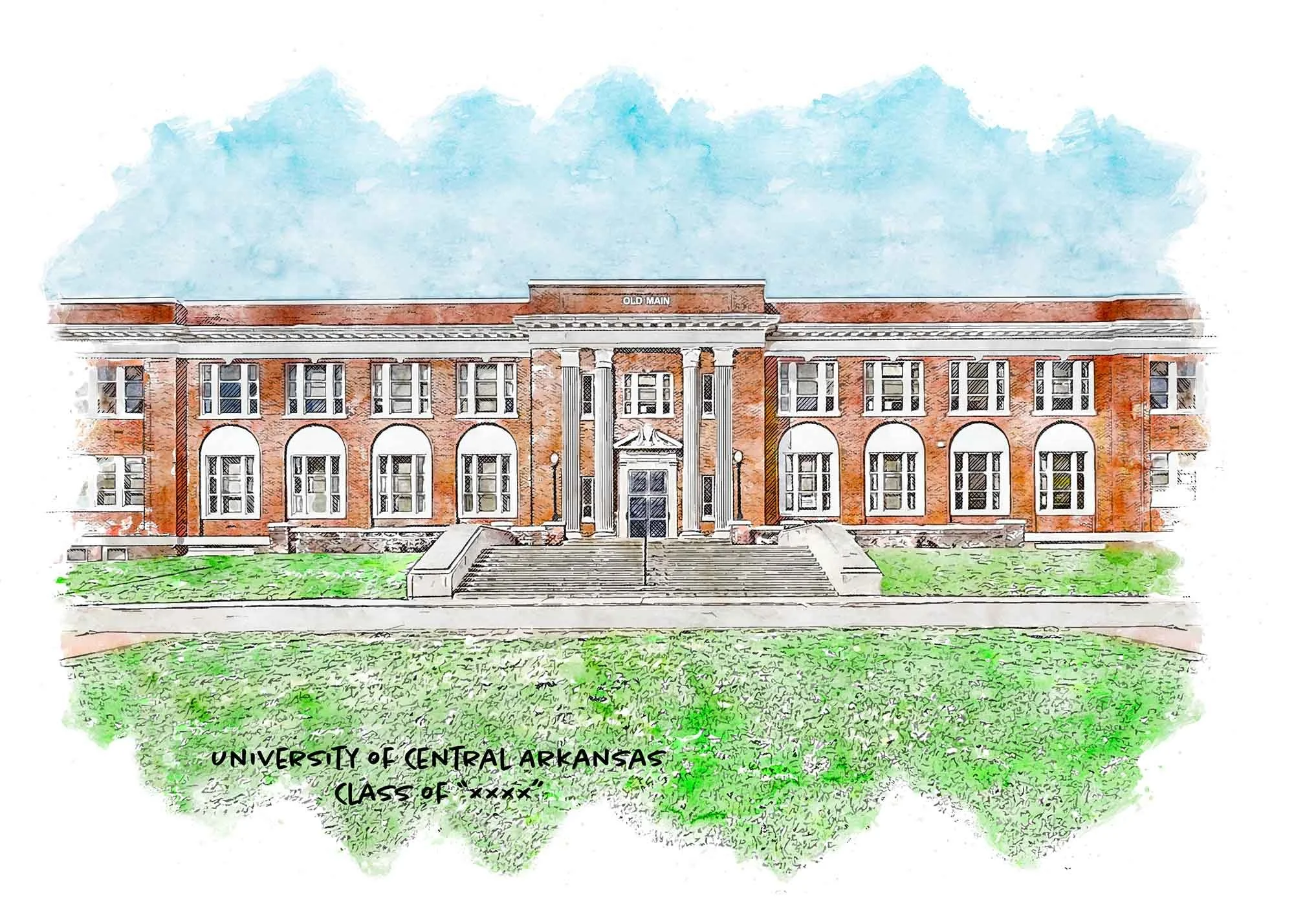 Old Main at UCA Graduation Year Print.jpg