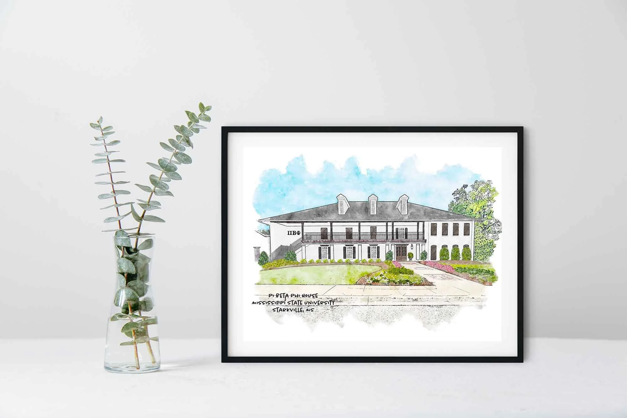 Pi Beta Phi House at Mississippi State University Framed Print.jpg