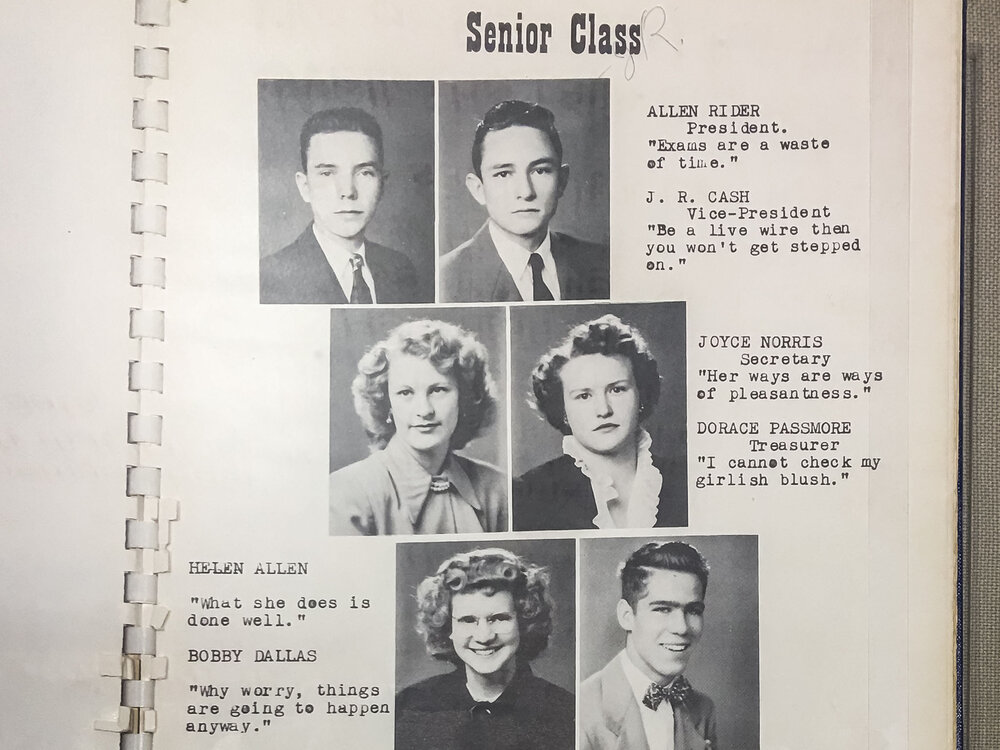 Johnny Cash Senior Yearbook
