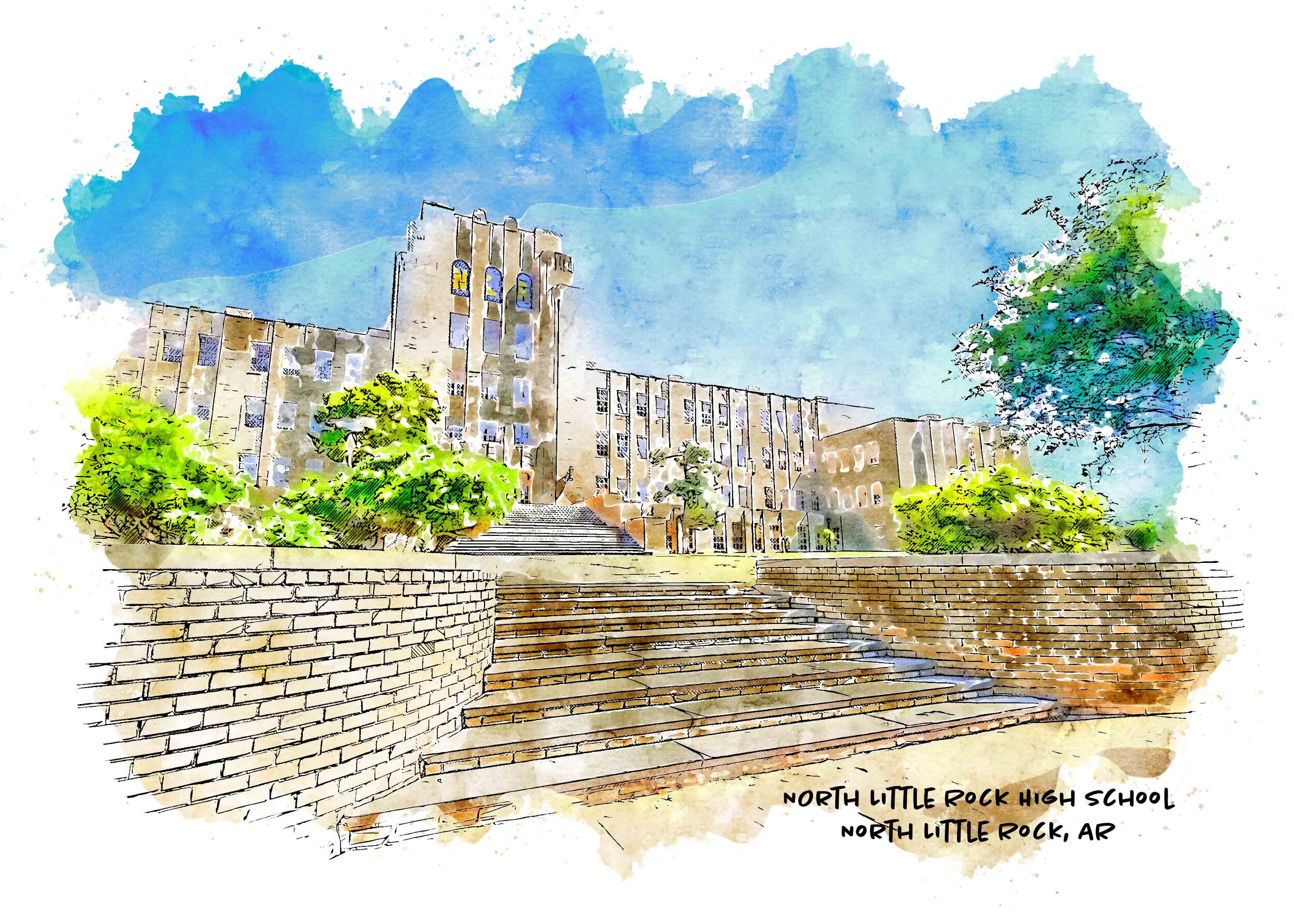 North Little Rock High School, North Little Rock, Arkansas, Art Print