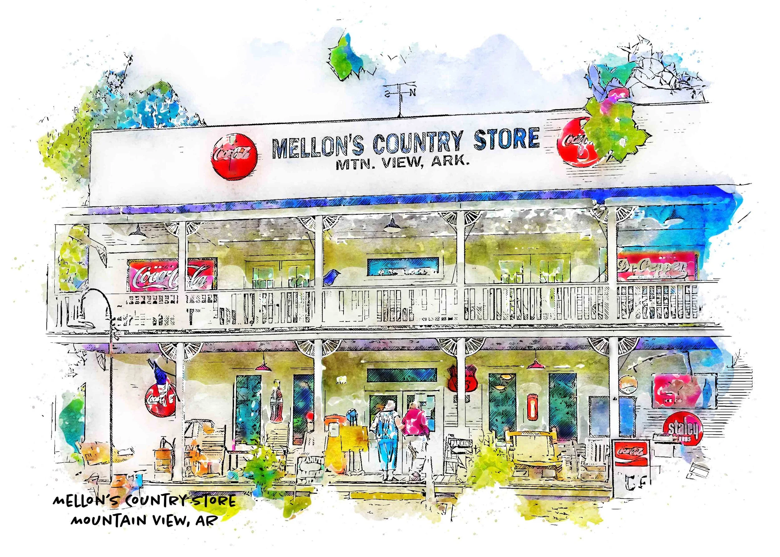 Mellon’s Country Store, Mountain View, Arkansas, Art Print — She Studios