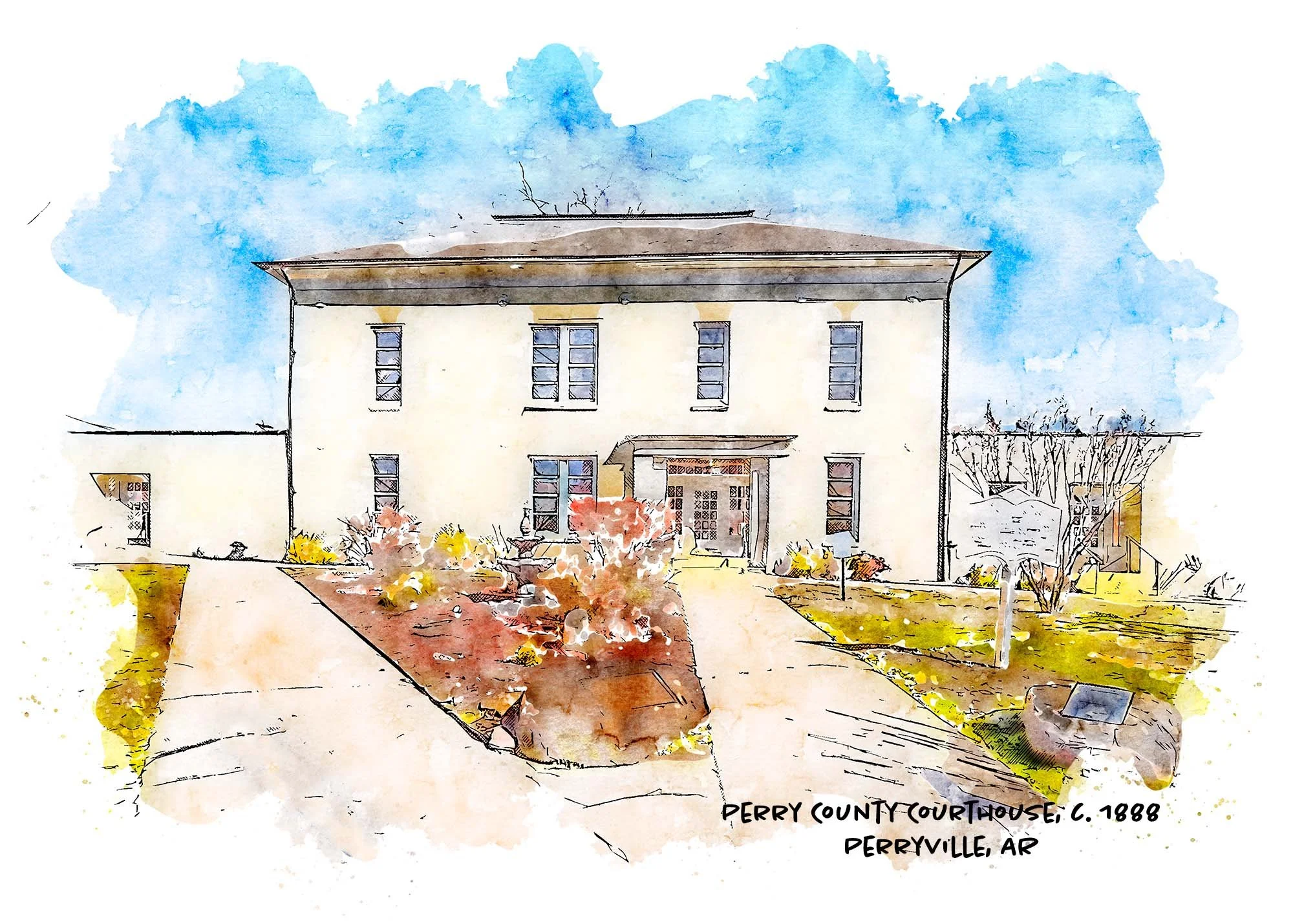 Perry County Courthouse, Perryville, Arkansas, Art Print — She Studios