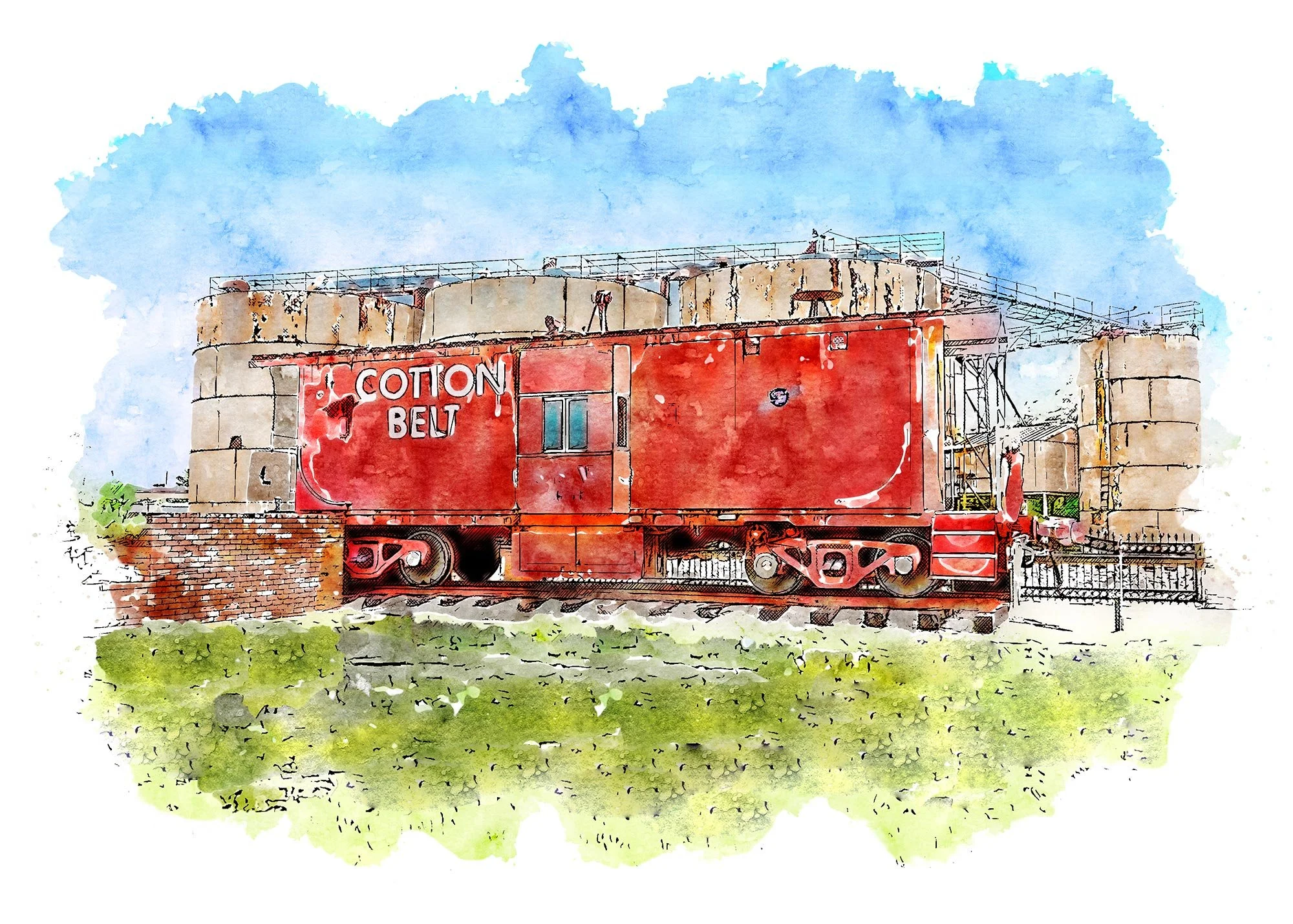 Cotton Belt Train, Piggott, Arkansas, Art Print — She Studios