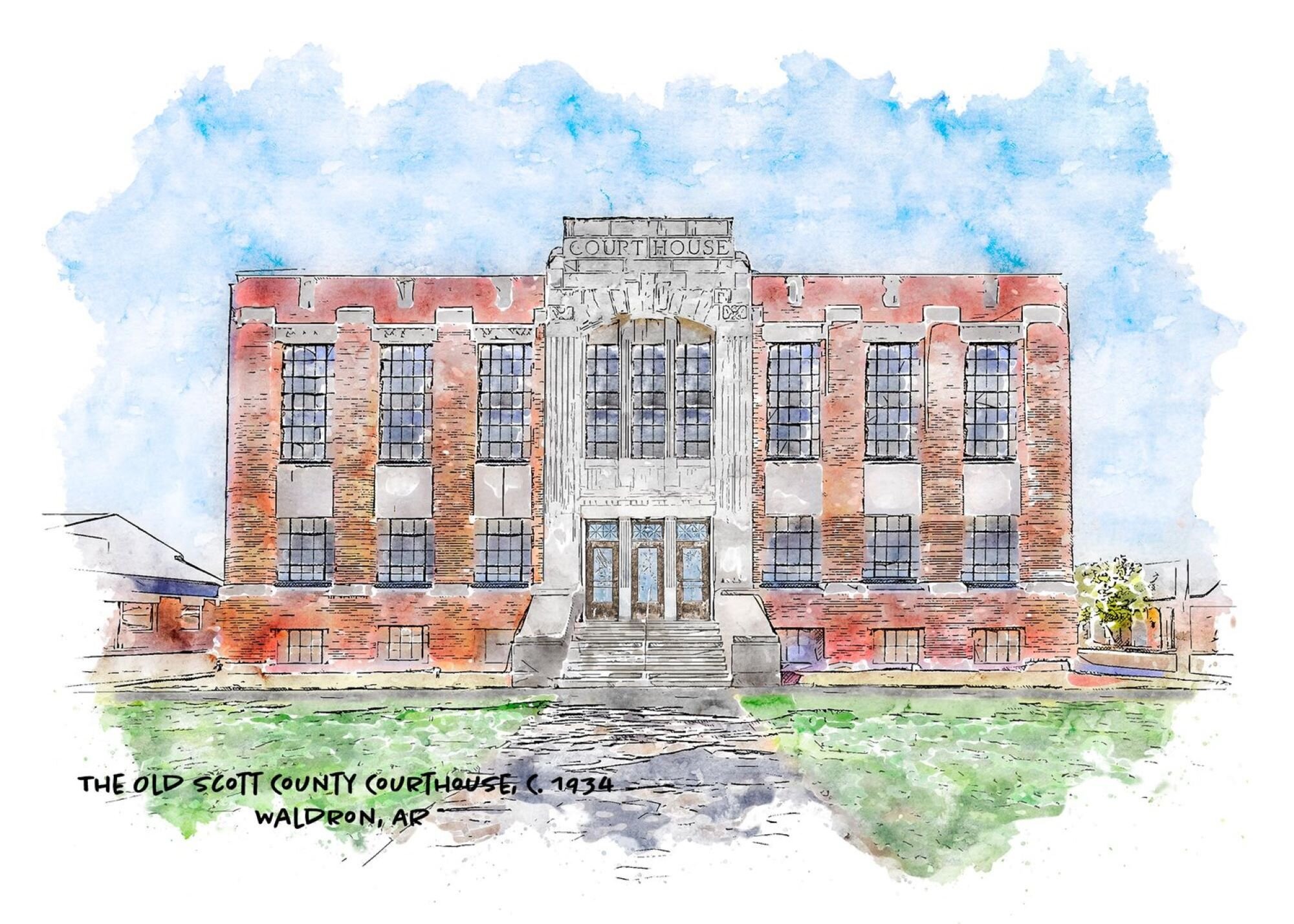 Wow!  We are on a roll!  We Just added 26th #historic #Arkansas #Courthouses, the old Scott County Courthouse in Waldron, Arkansas.  It was built in 1934 as a New Deal/WPA project and the courthouse served the county until 1996 when the county govern