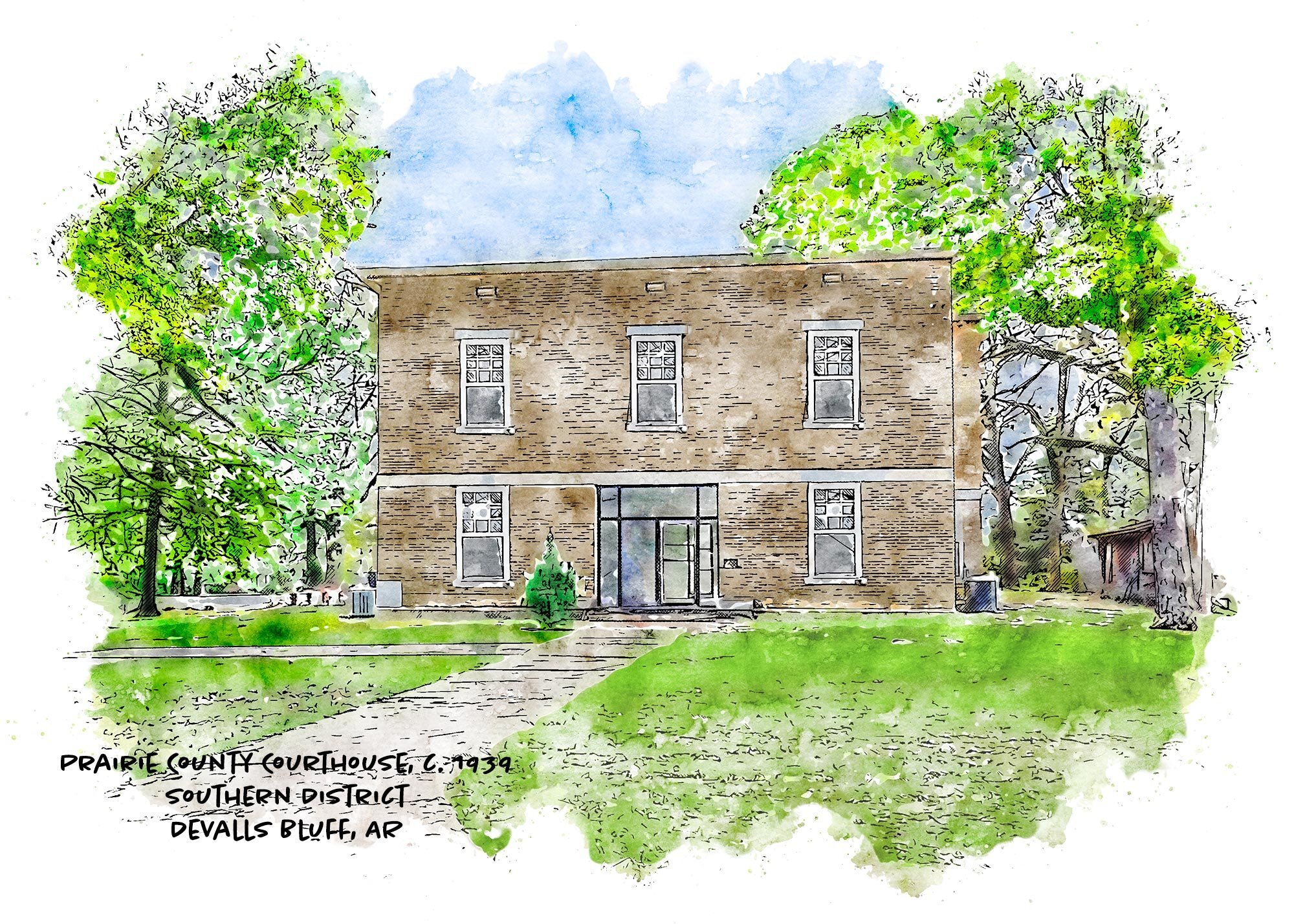 We Just added our 28th #historic #Arkansas #Courthouses, the Prairie County Courthouse Southern District in DeValls Bluff, Arkansas not far from the White River. A New Deal project constructed by the Works Progress Administration, the two-story struc
