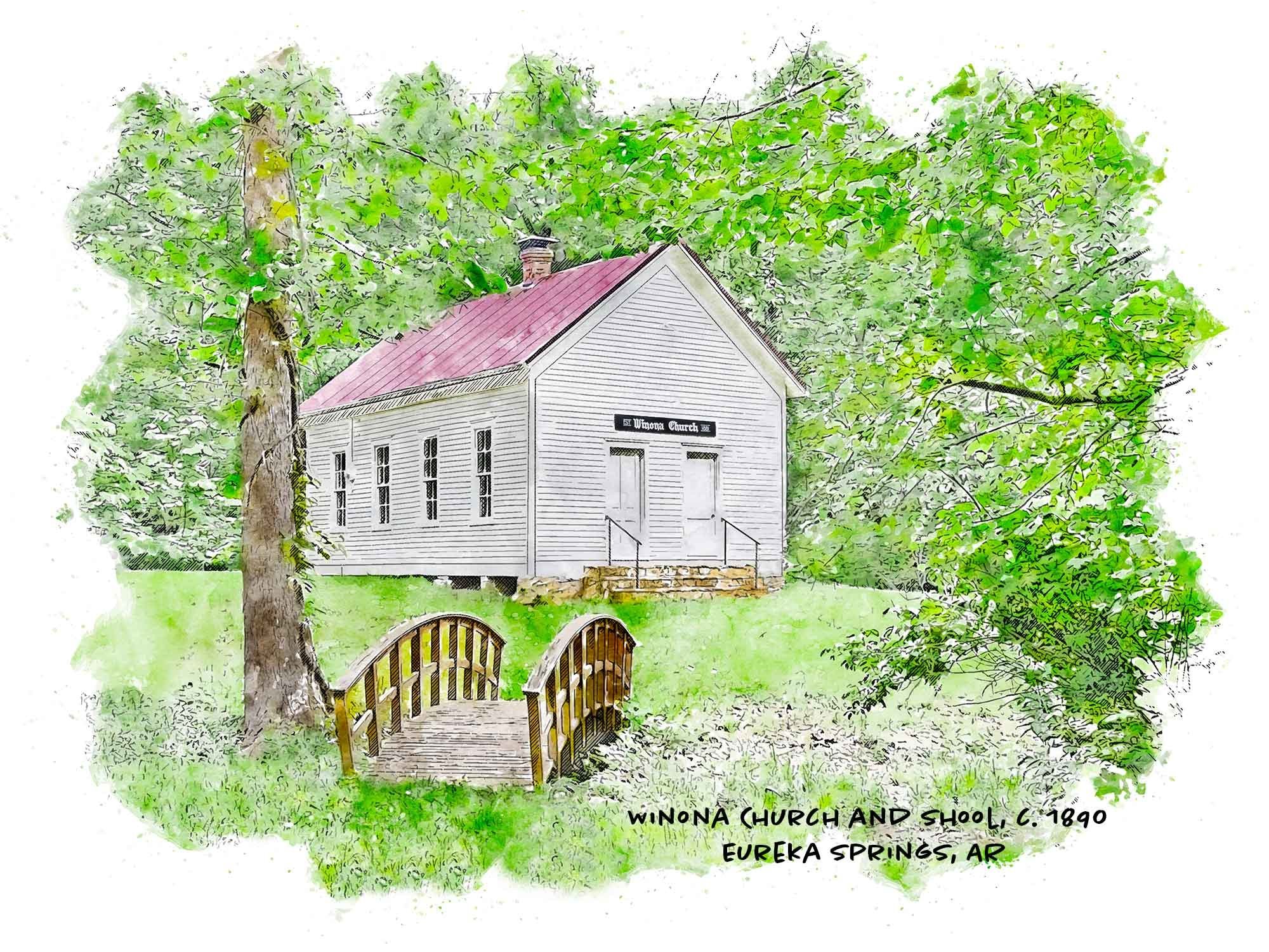 Gorgeous! Gorgeous! Gorgeous! 
Part of our #Arkansas Heritage Collection, the Winona Church and School is set in a clearing just off Rockhouse Road in the now extinct town of Winona Springs, Arkansas. A humble &ldquo;country church&rdquo;, the single