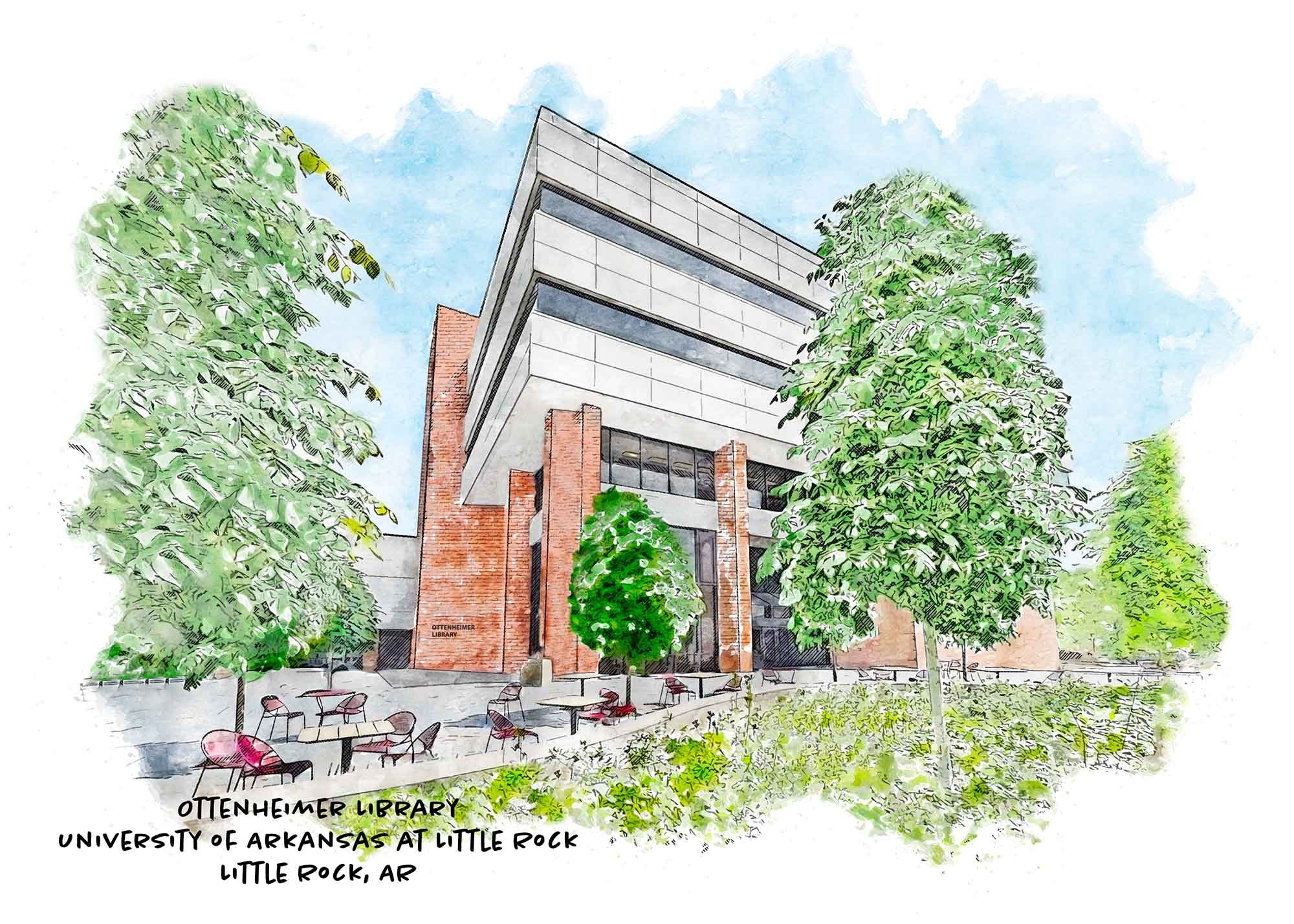 The Ottenheimer Library at the University of Arkansas at Little Rock  is set in the heart of the @ualr campus across from the Donaghey Student Center, just a few steps away from UALRs iconic Cooper Fountain.  It's now part of our #Collegiate collecti