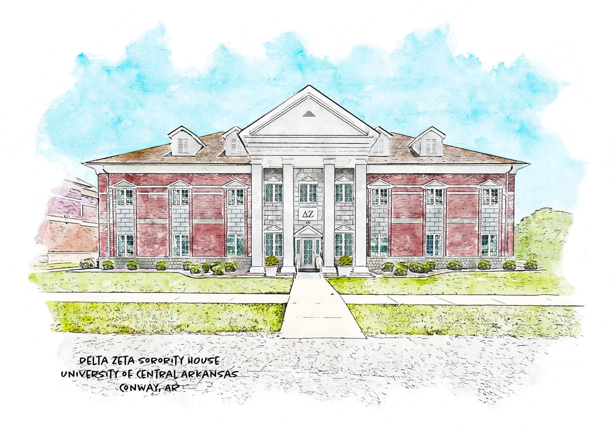 Every picture tells your story. CELEBRATE your story with a beautiful print from She Studios.  We just added the Delta Zeta Sorority house at the University of Central Arkansas to our #collegiate collection.  Find this (and many more) at Etsy shestud