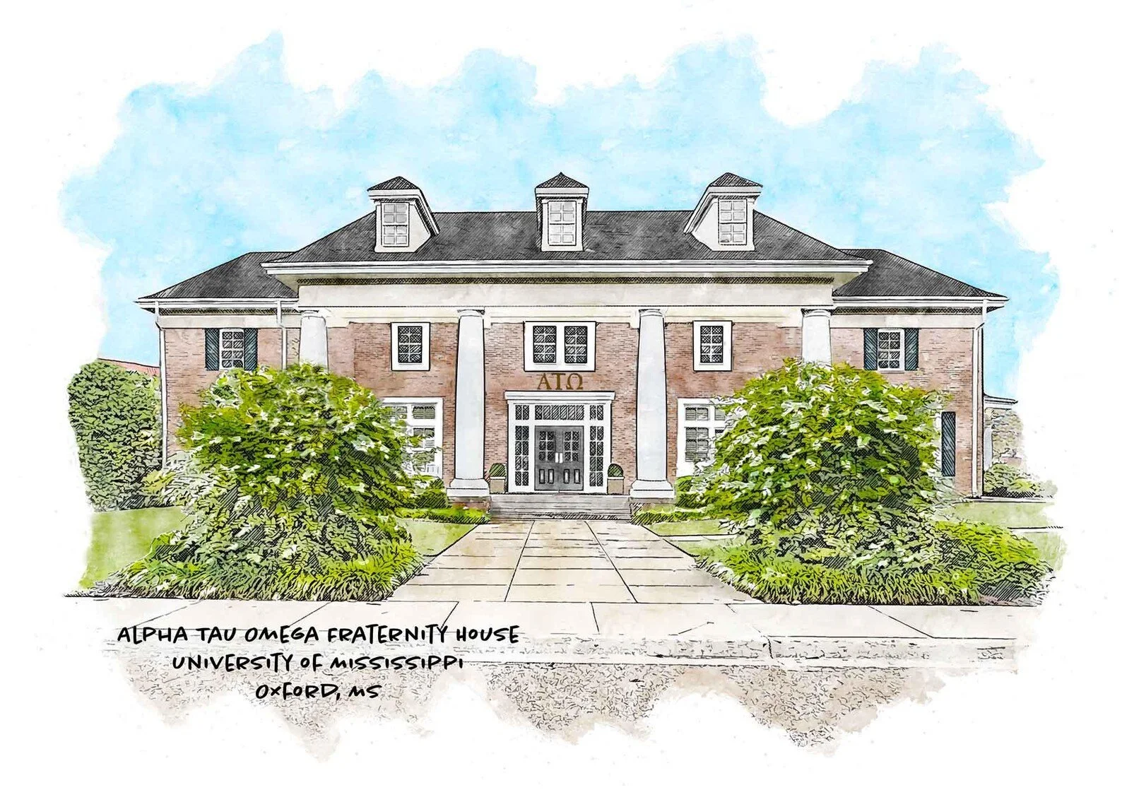 We just added three of the The University of Mississippi - Ole Miss #fraternity  houses to our collegiate collection.  We added #prints and #ornaments of the Alpha Tau Omega, the Beta Theta Pi and the Kappa Sigma houses.  Order yours today at Etsy  e
