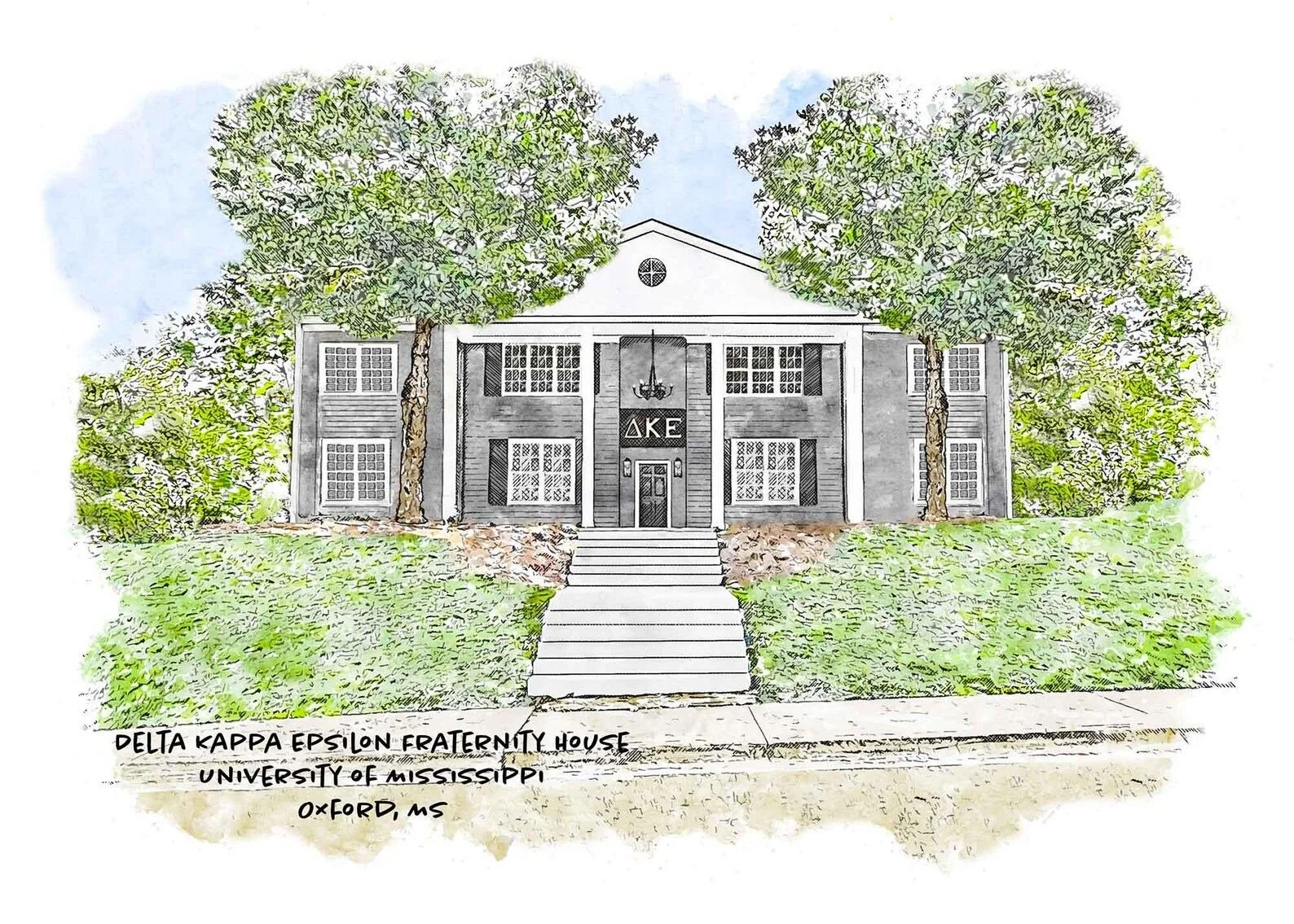 Two more The University of Mississippi - Ole Miss #fraternity houses have been added to our #collegiate collection. They are Delta Kappa Epsilon, @dkeolemiss , and  Delta Tau Delta @olemissdelts .  Order your #art prints and/or ornaments at Etsy etsy