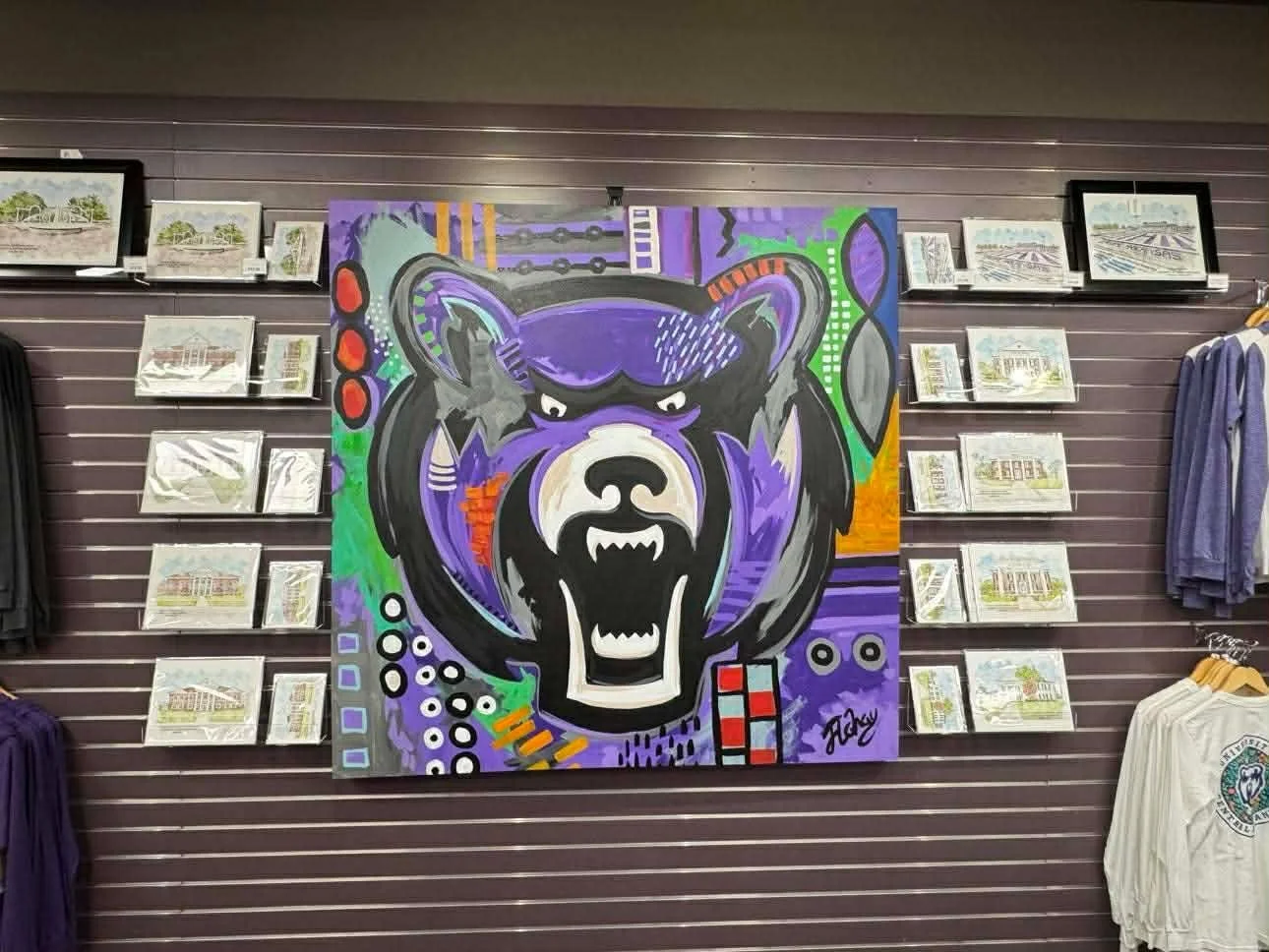 So excited!! Our orints and ornaments are now available at the University of Central Arkansas bookstore!!! @ucabears University of Central Arkansas Alumni #BearClawsUp