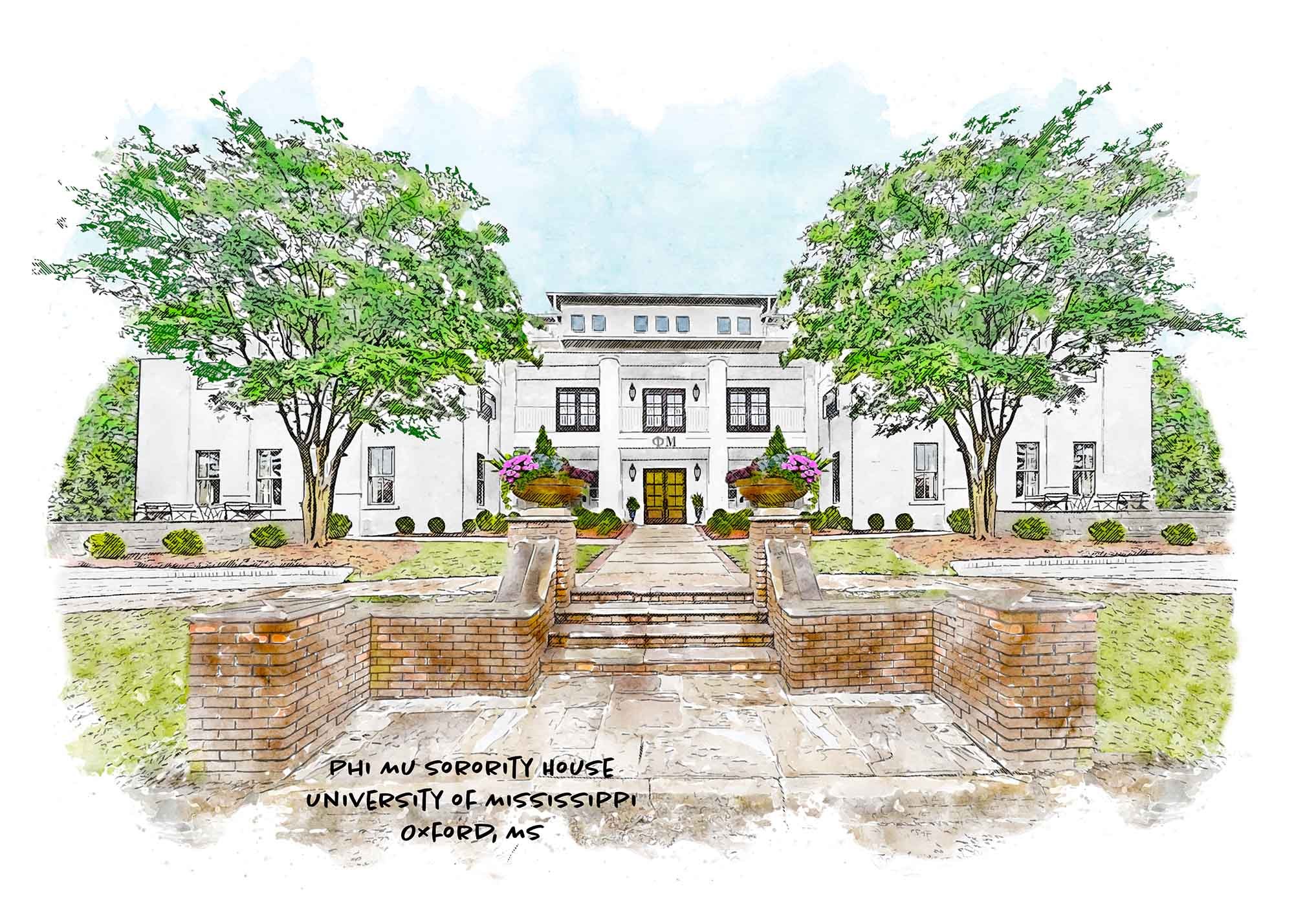 Phi Mu Sorority House at Ole Miss Print.jpg