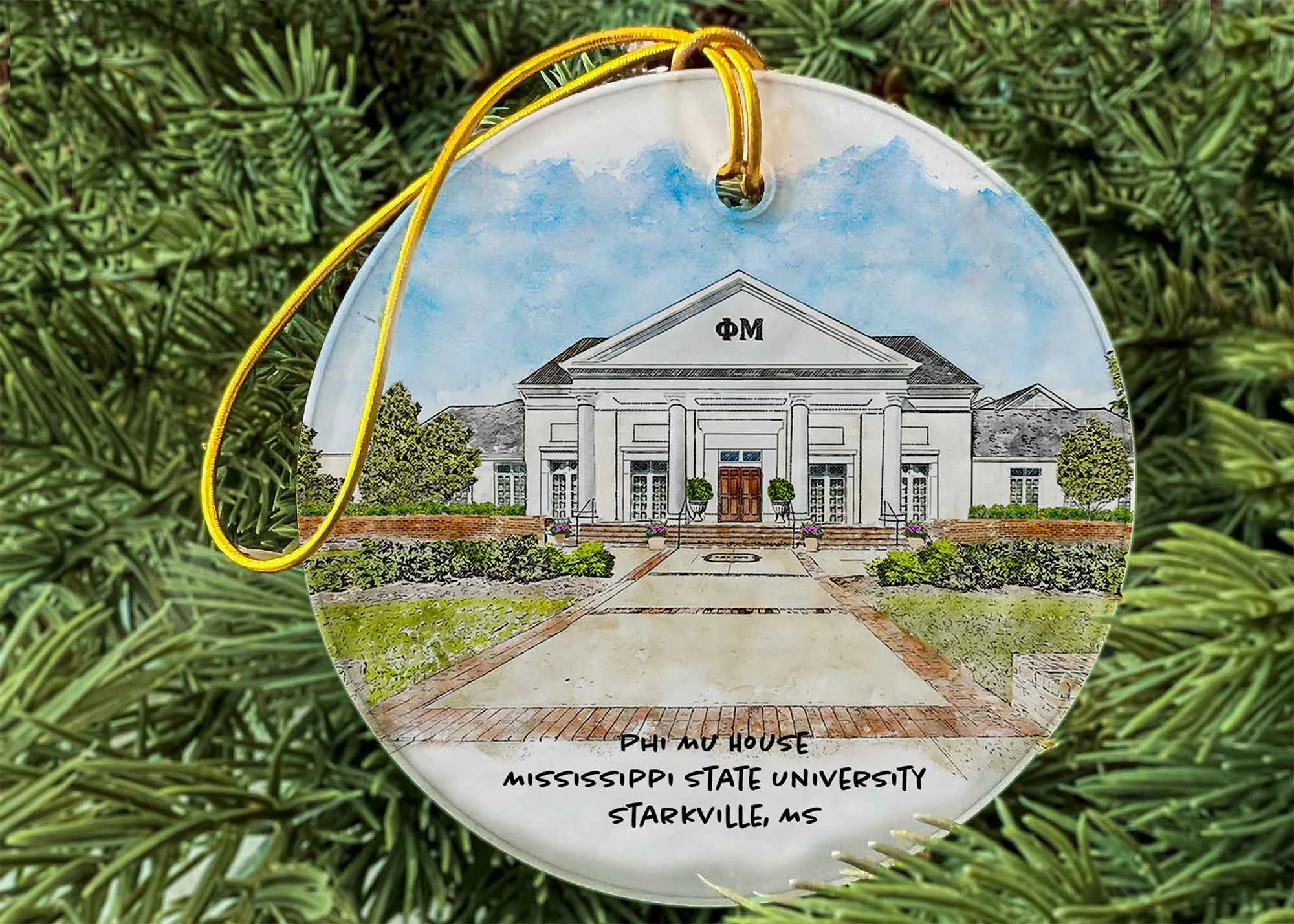 Phi Mu House at Mississippi State University Ornament.jpg