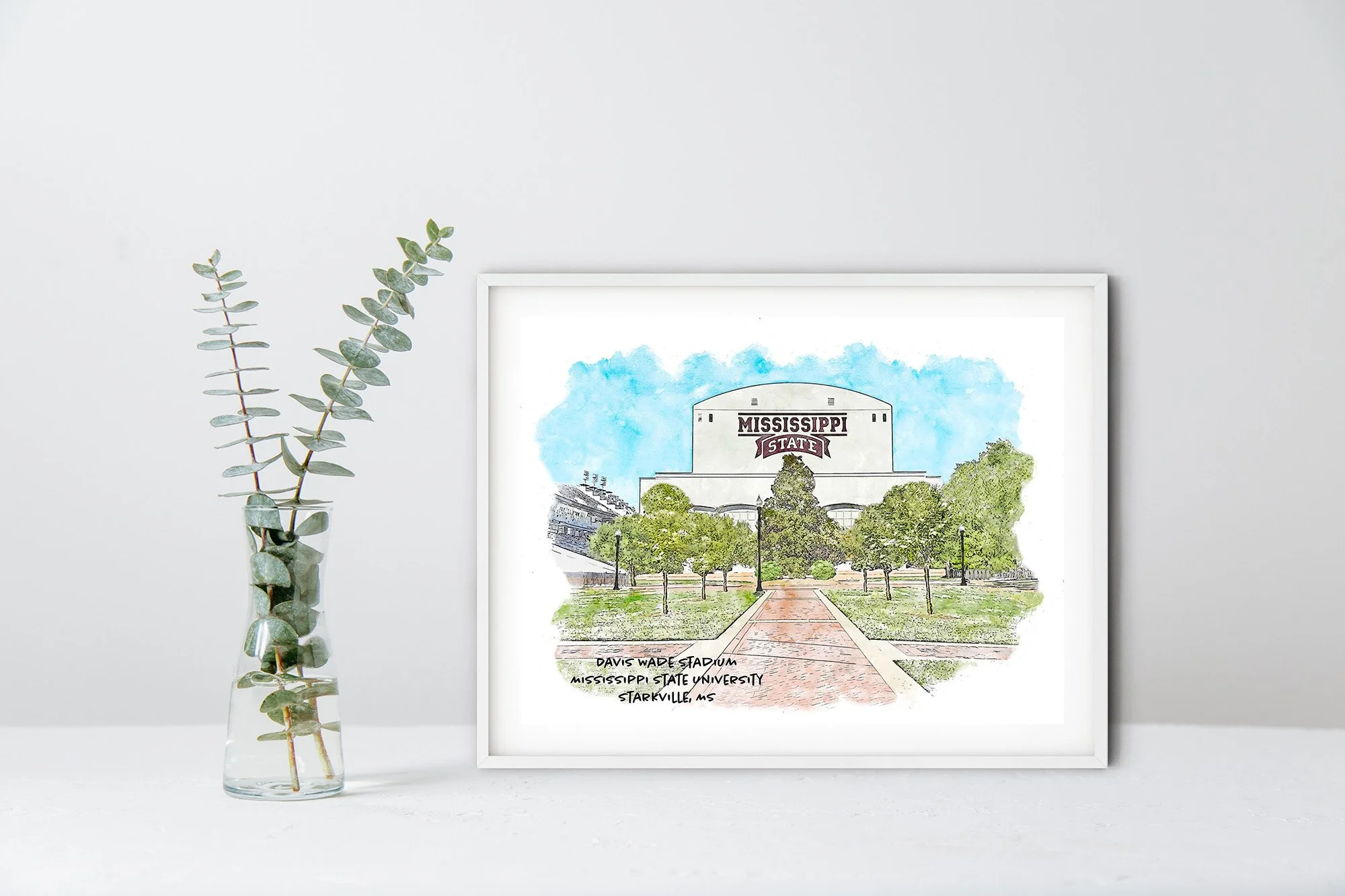 Davis Wade Stadium at Mississippi State University Print_FrameHorizontal_White_Mockup.jpg
