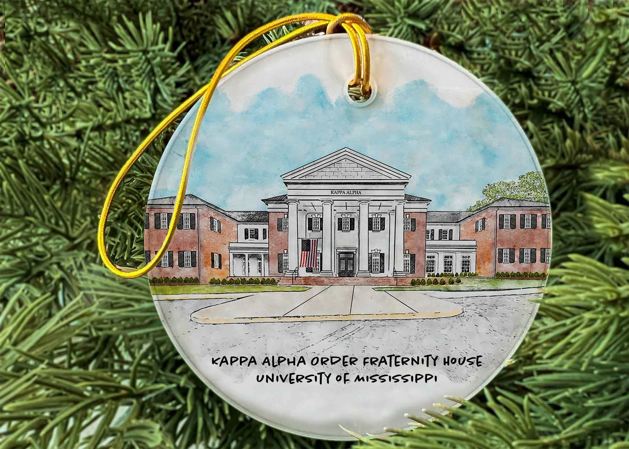 Kappa Alpha Order Fraternity House at Ole Miss Ornament.jpg
