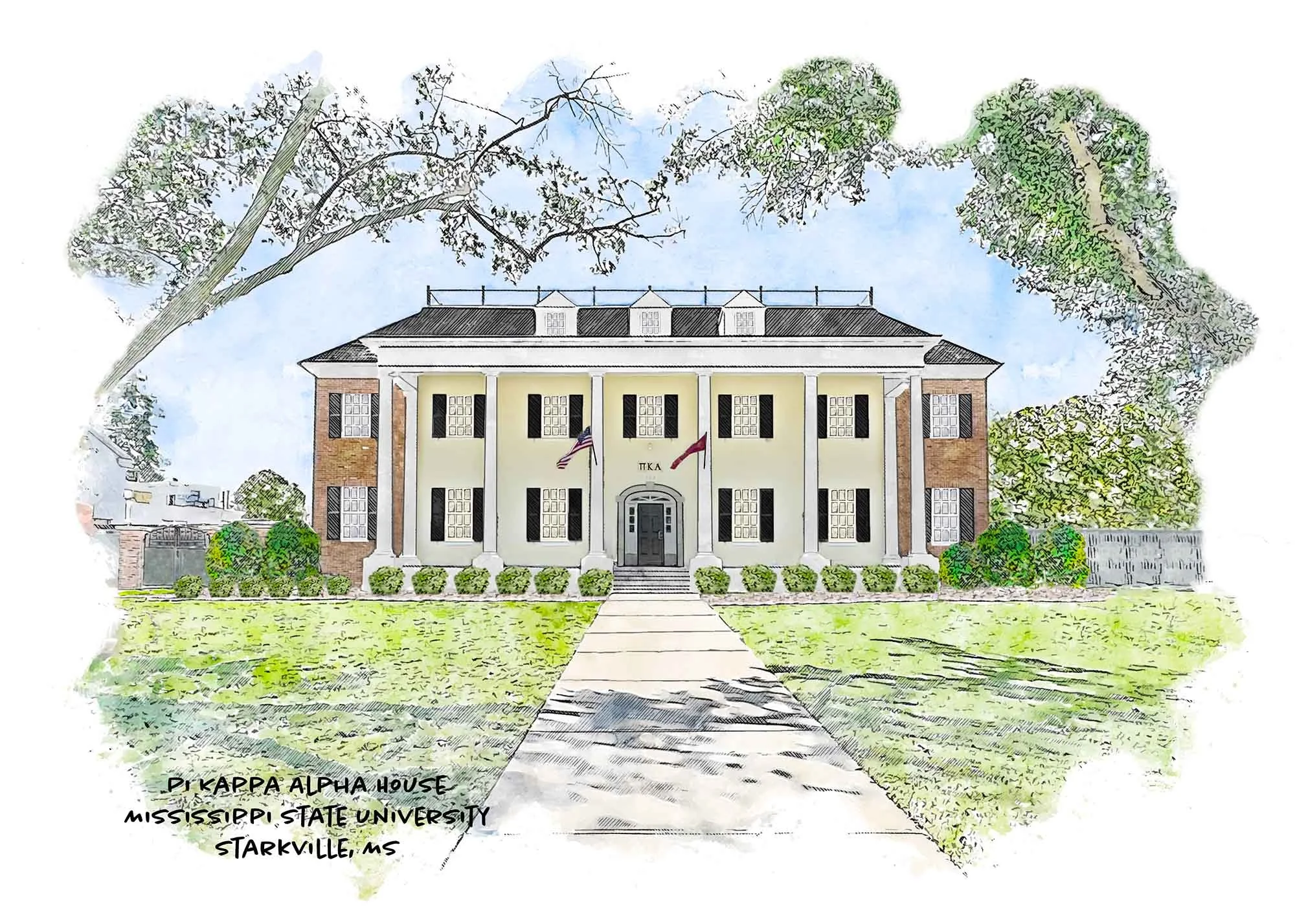 Pi Kappa Alpha House at Mississippi State University Print.jpg