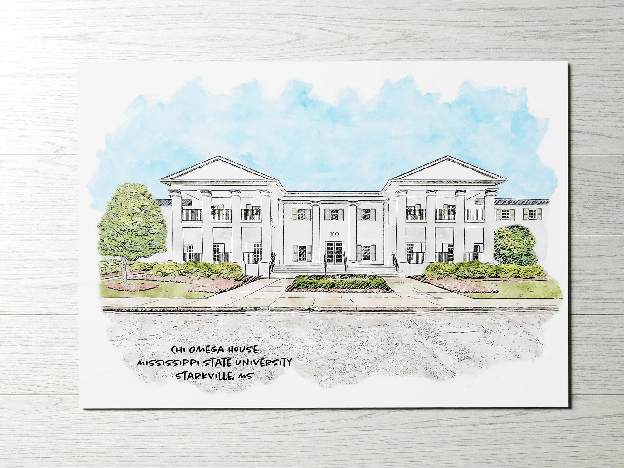 Chi Omega House at Mississippi State University Print_WoodHorizontal.jpg