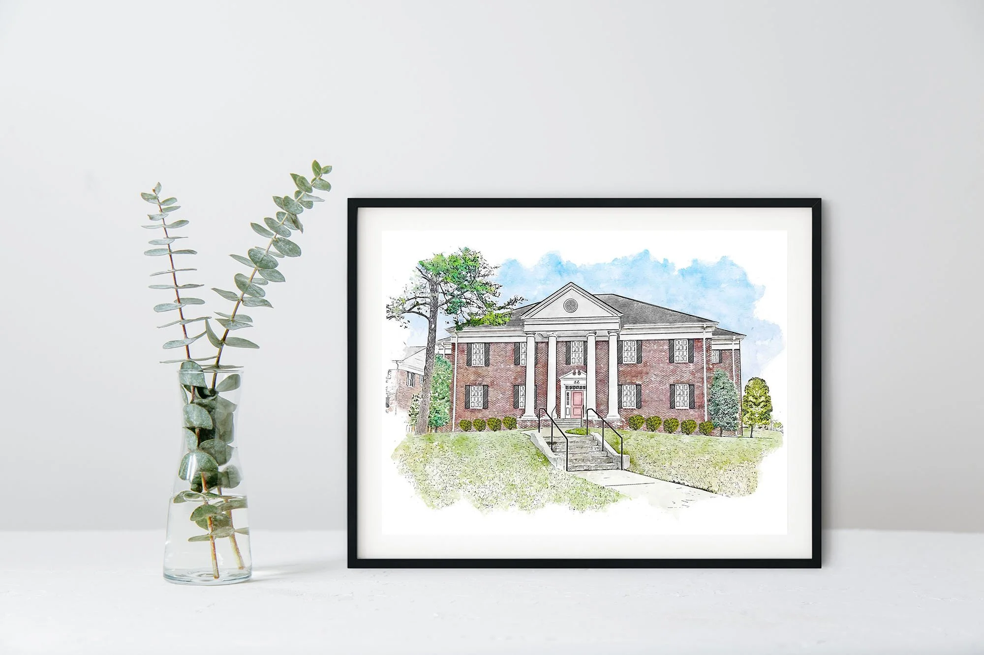 Delta Zeta Sorority House at A-State Framed Print.jpg