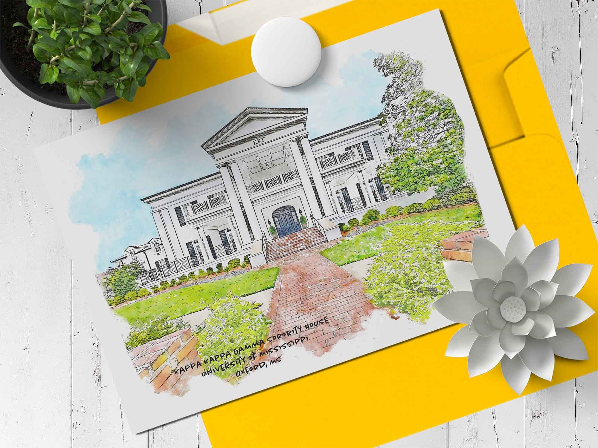 Kappa Kappa Gamma Sorority House at Ole Miss Note Card.jpg