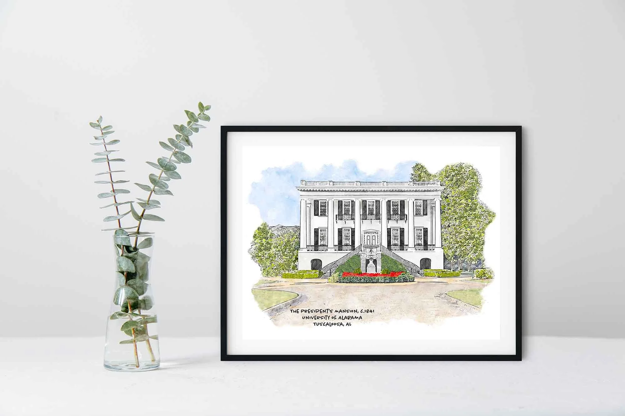 Presidents Mansion at the University of Alabama Framed Print.jpg